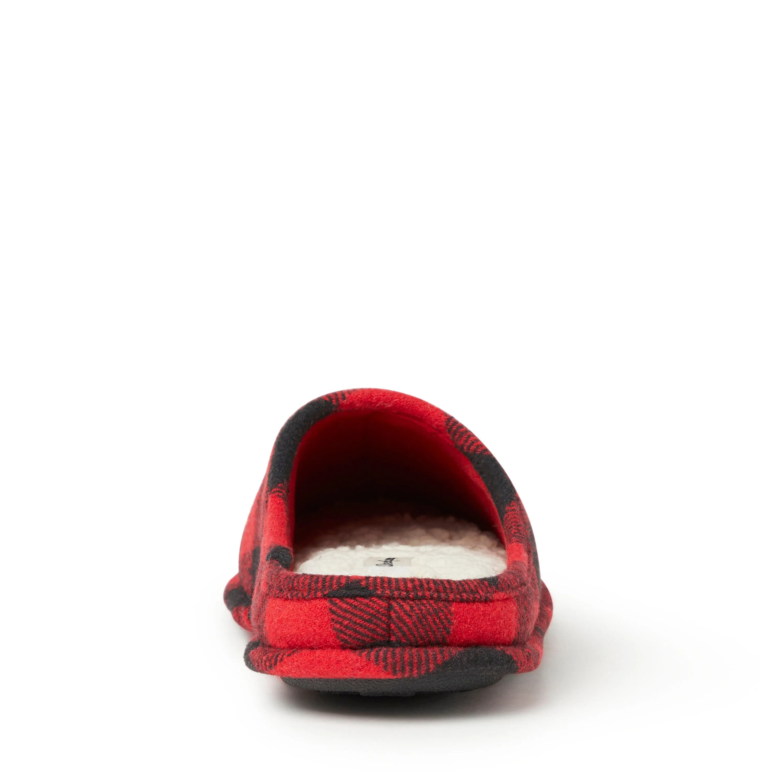 Dearfoams Men's Buffalo Check Family Bear Clog