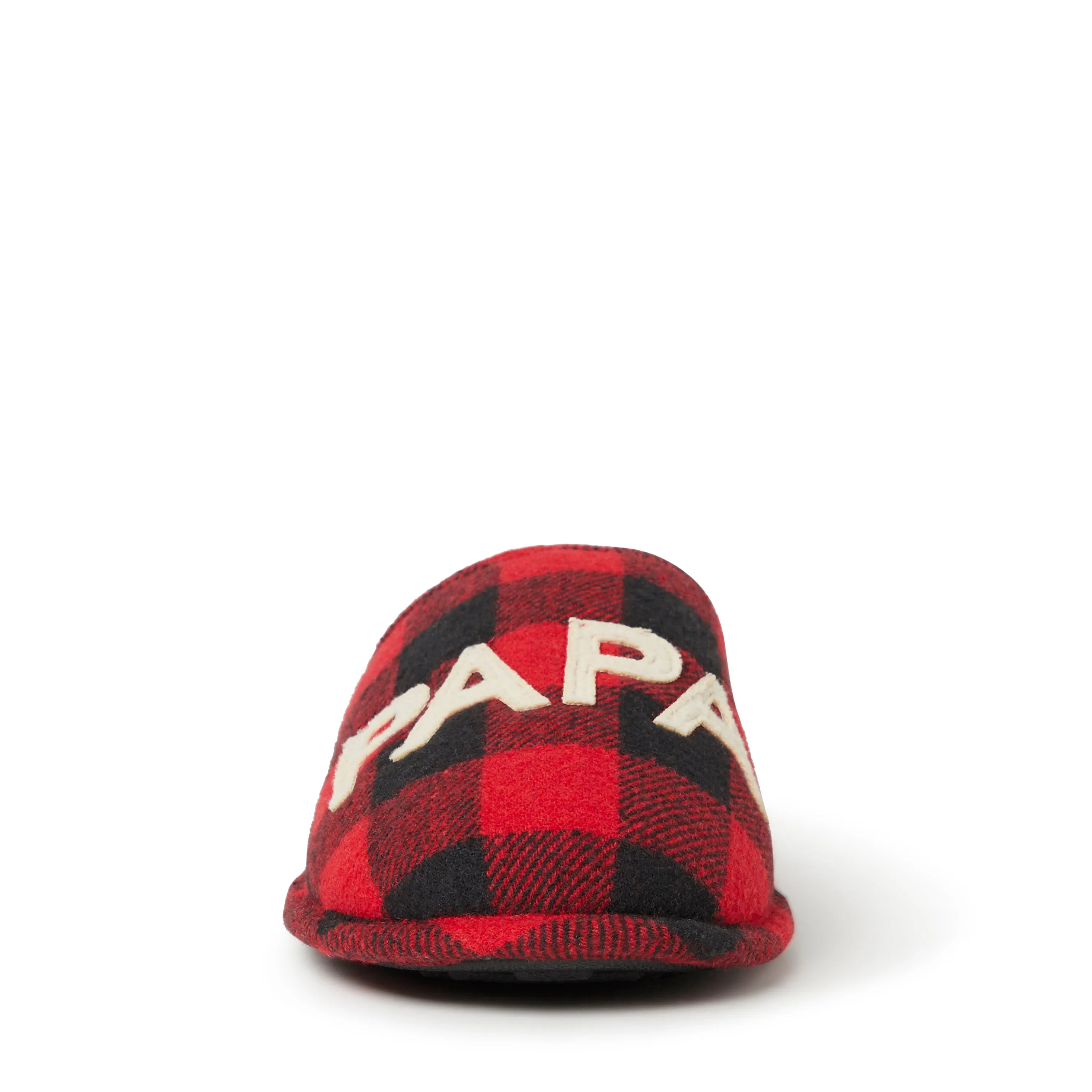 Dearfoams Men's Buffalo Check Family Bear Clog