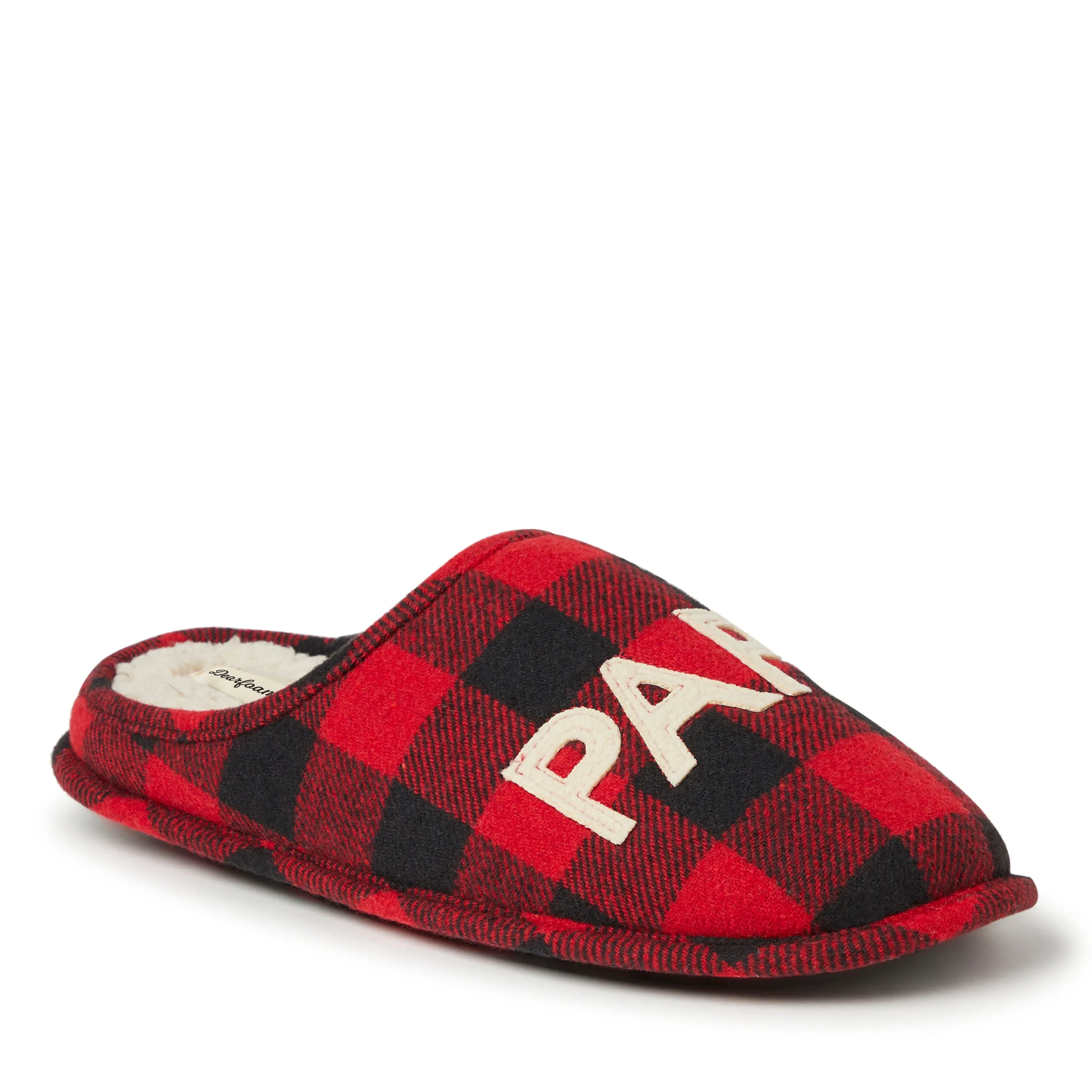 Dearfoams Men's Buffalo Check Family Bear Clog