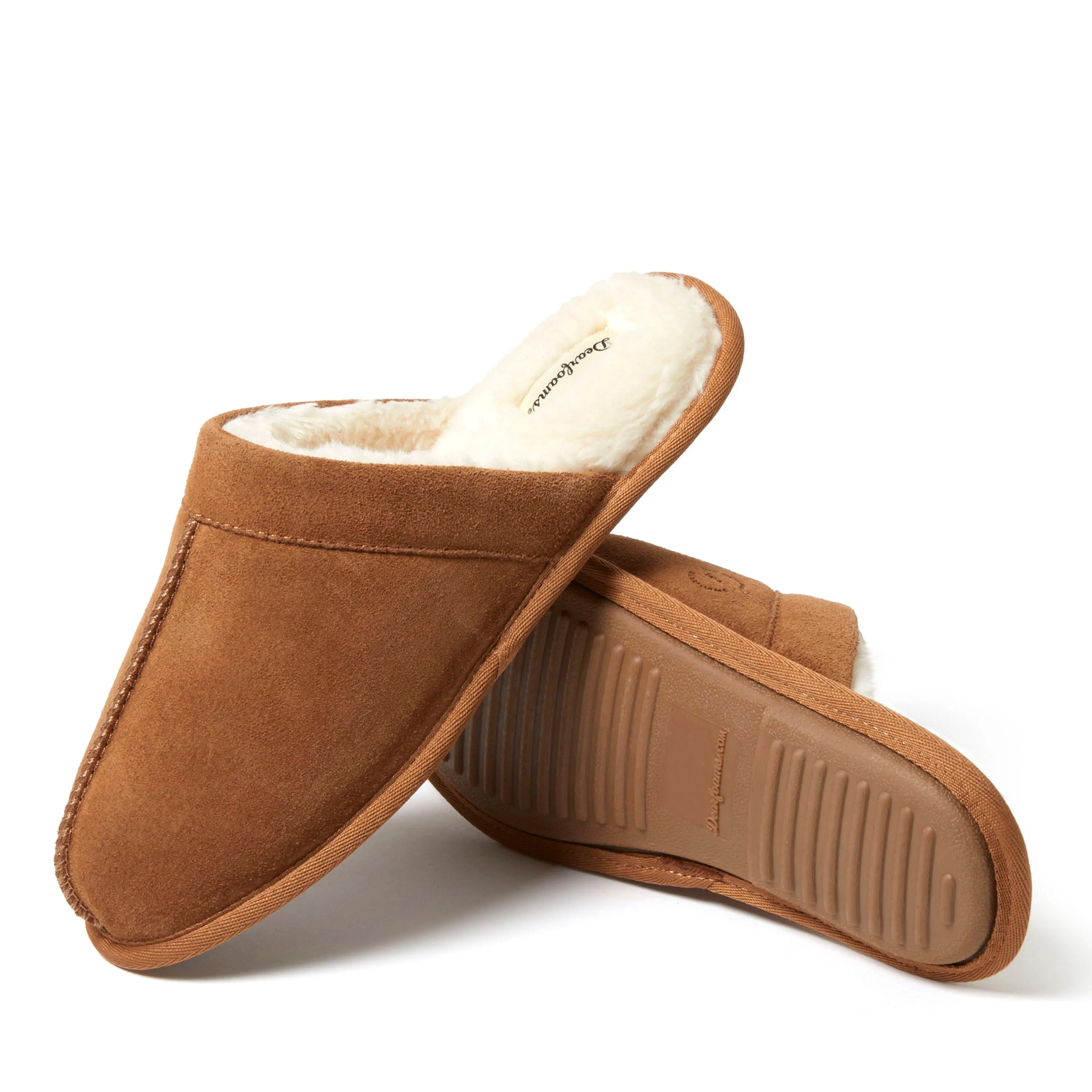 Dearfoams Men's Kirk Genuine Suede Scuff House Slipper
