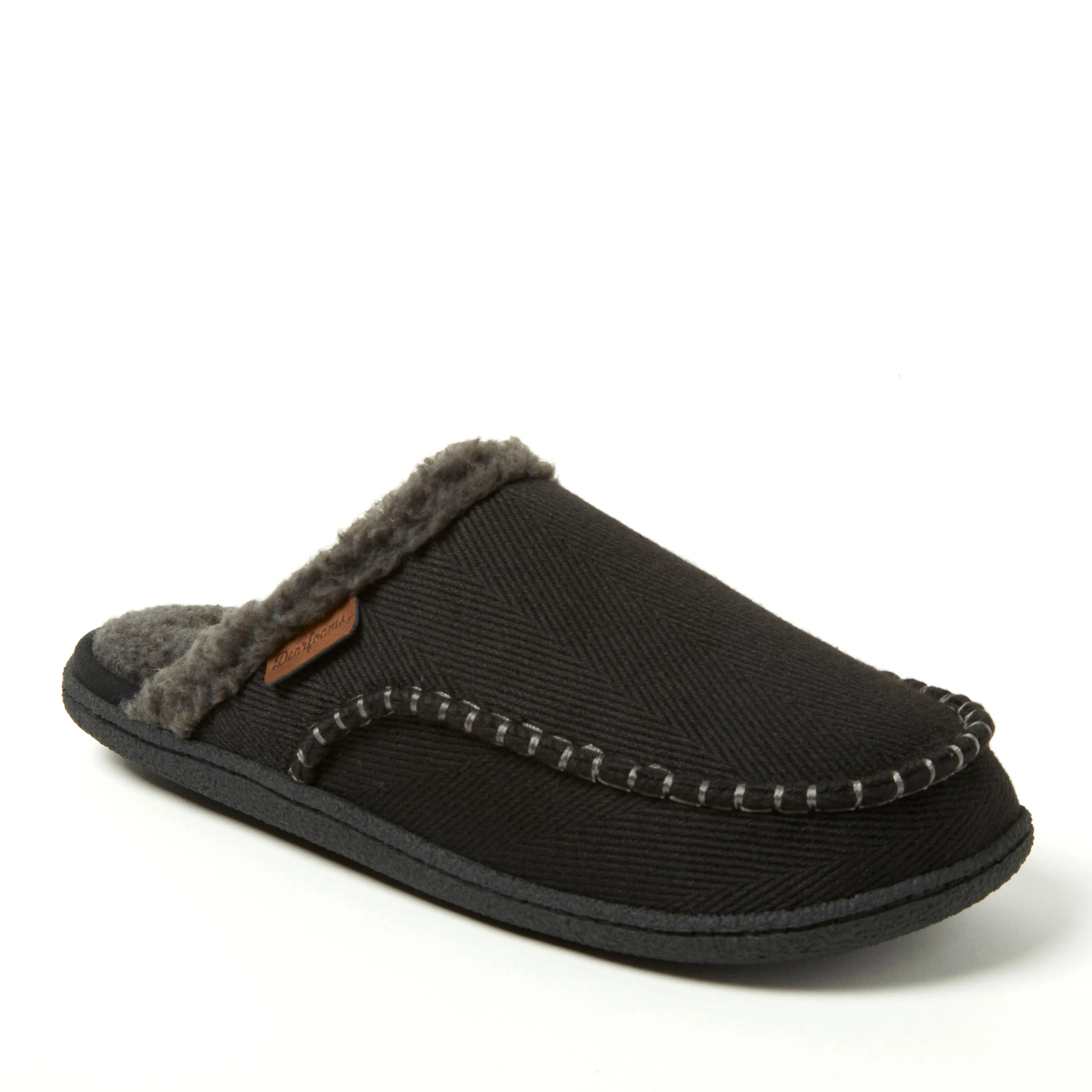 Dearfoams Men's Matthew Moccasin Toe Scuff Slipper