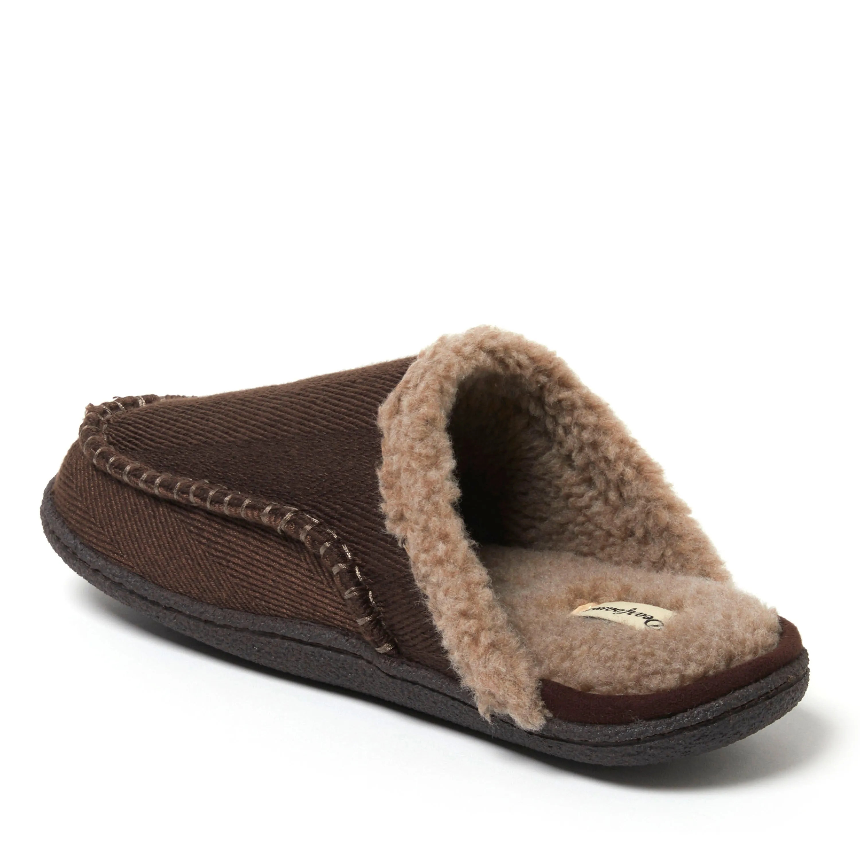 Dearfoams Men's Matthew Moccasin Toe Scuff Slipper