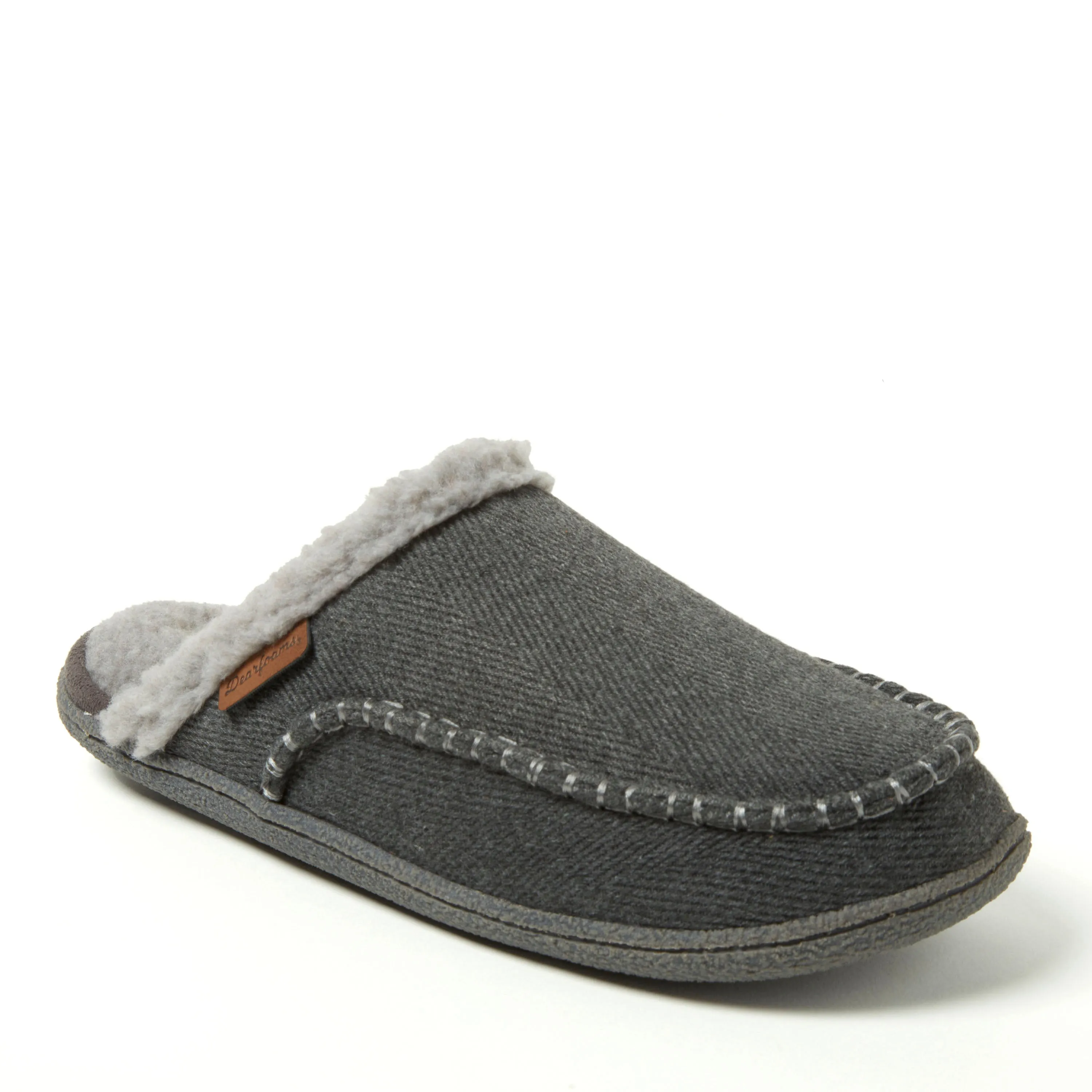 Dearfoams Men's Matthew Moccasin Toe Scuff Slipper