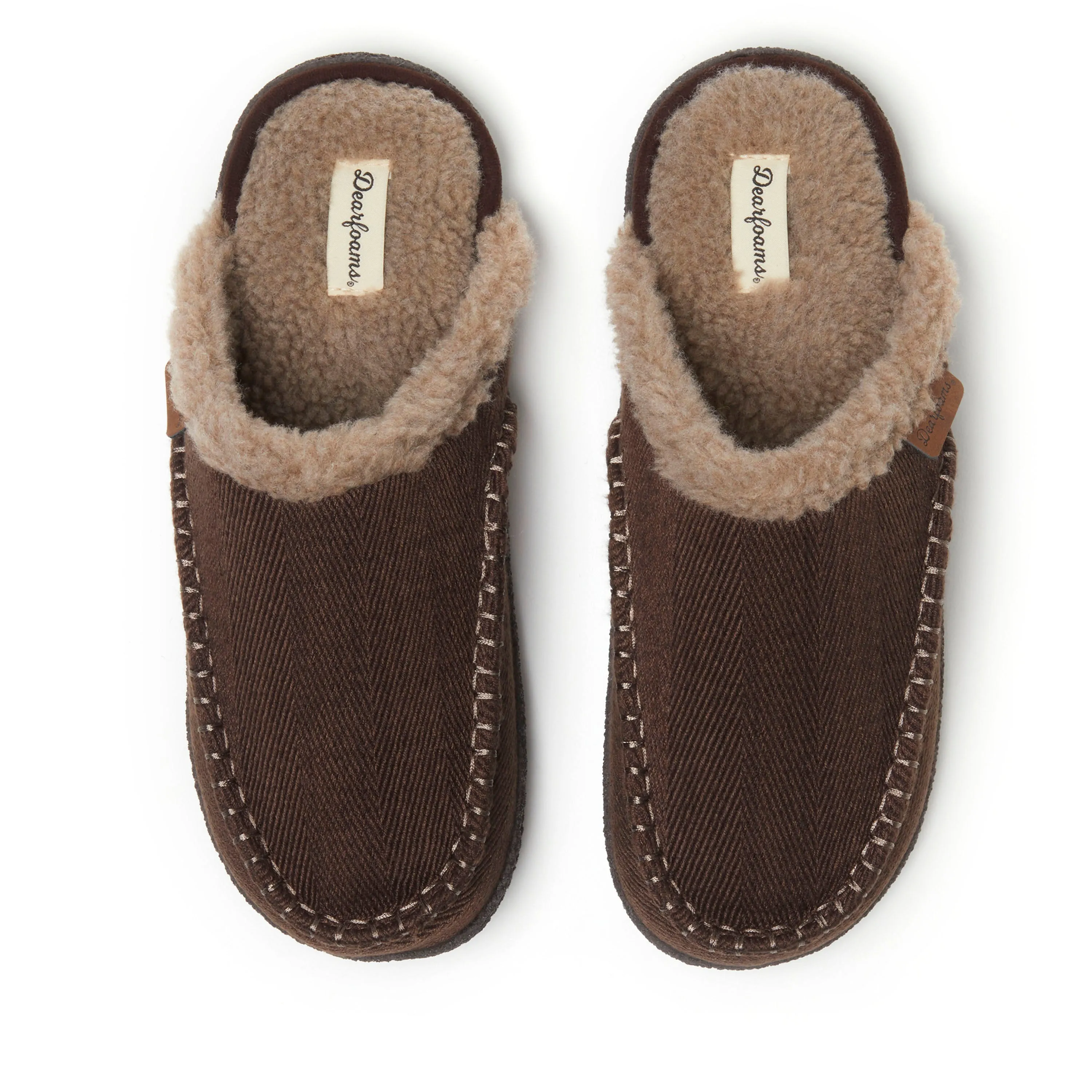 Dearfoams Men's Matthew Moccasin Toe Scuff Slipper
