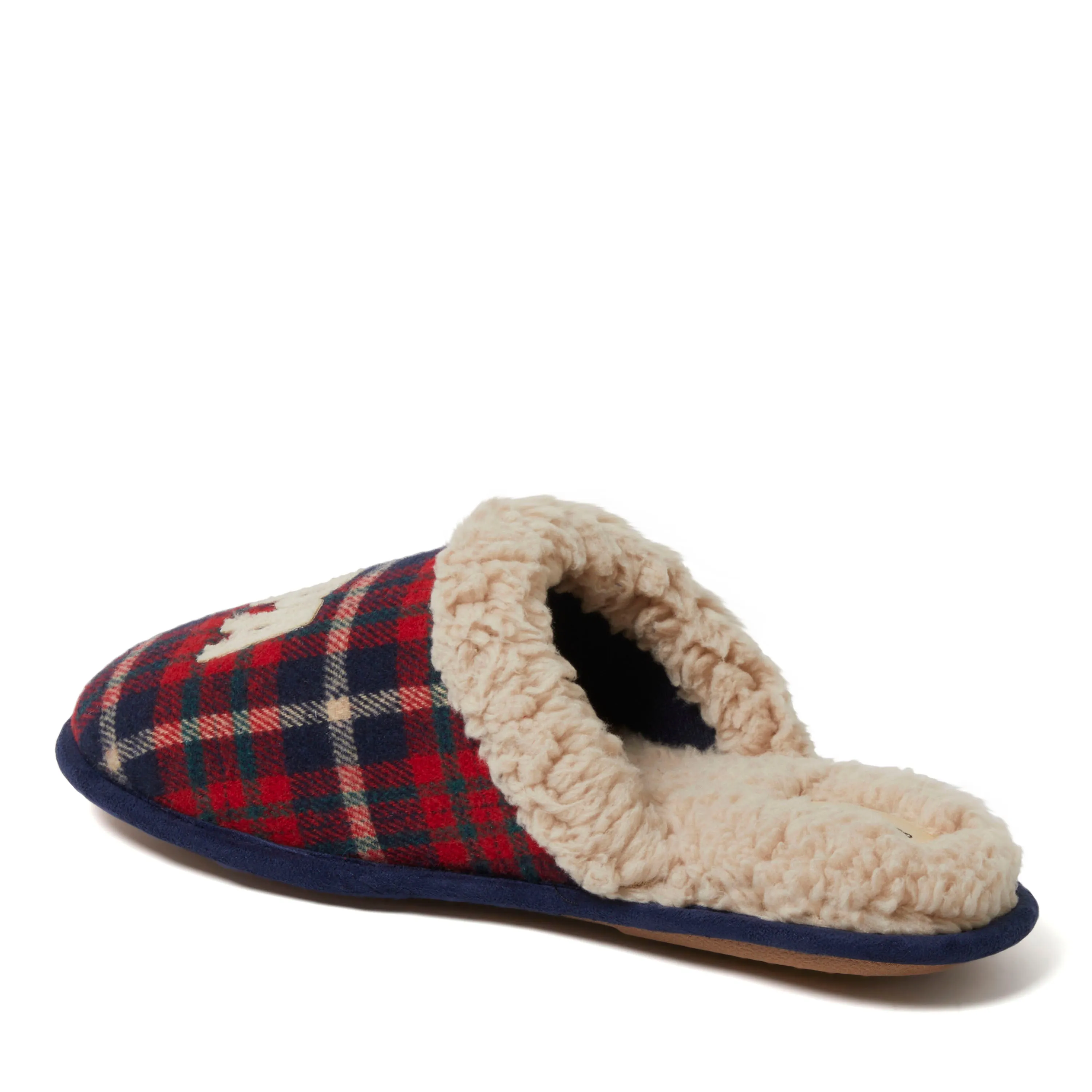 Dearfoams Men's Papa Bear Plaid Scuff Slipper