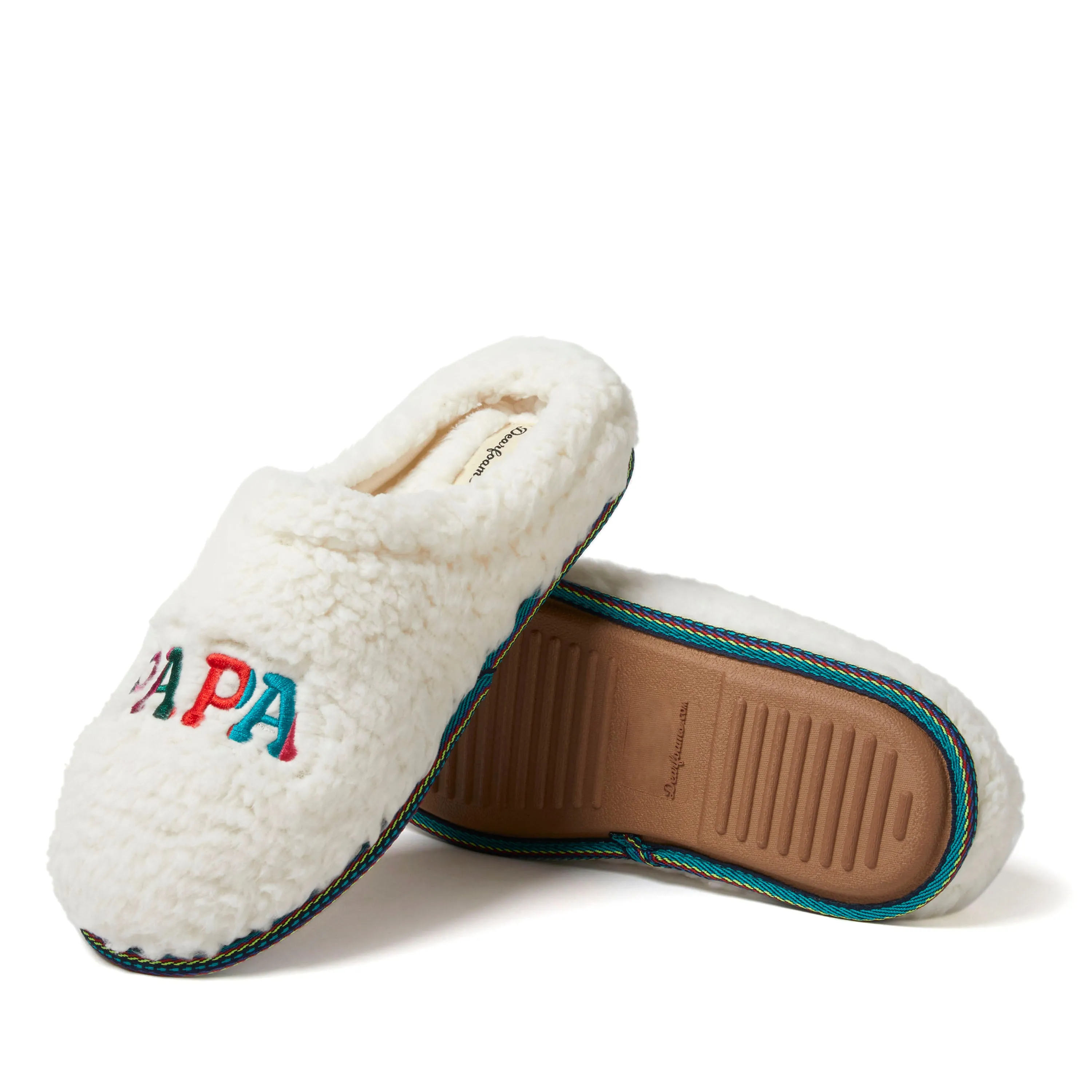 Dearfoams Men's Papa Bear Teddy Clog Slipper