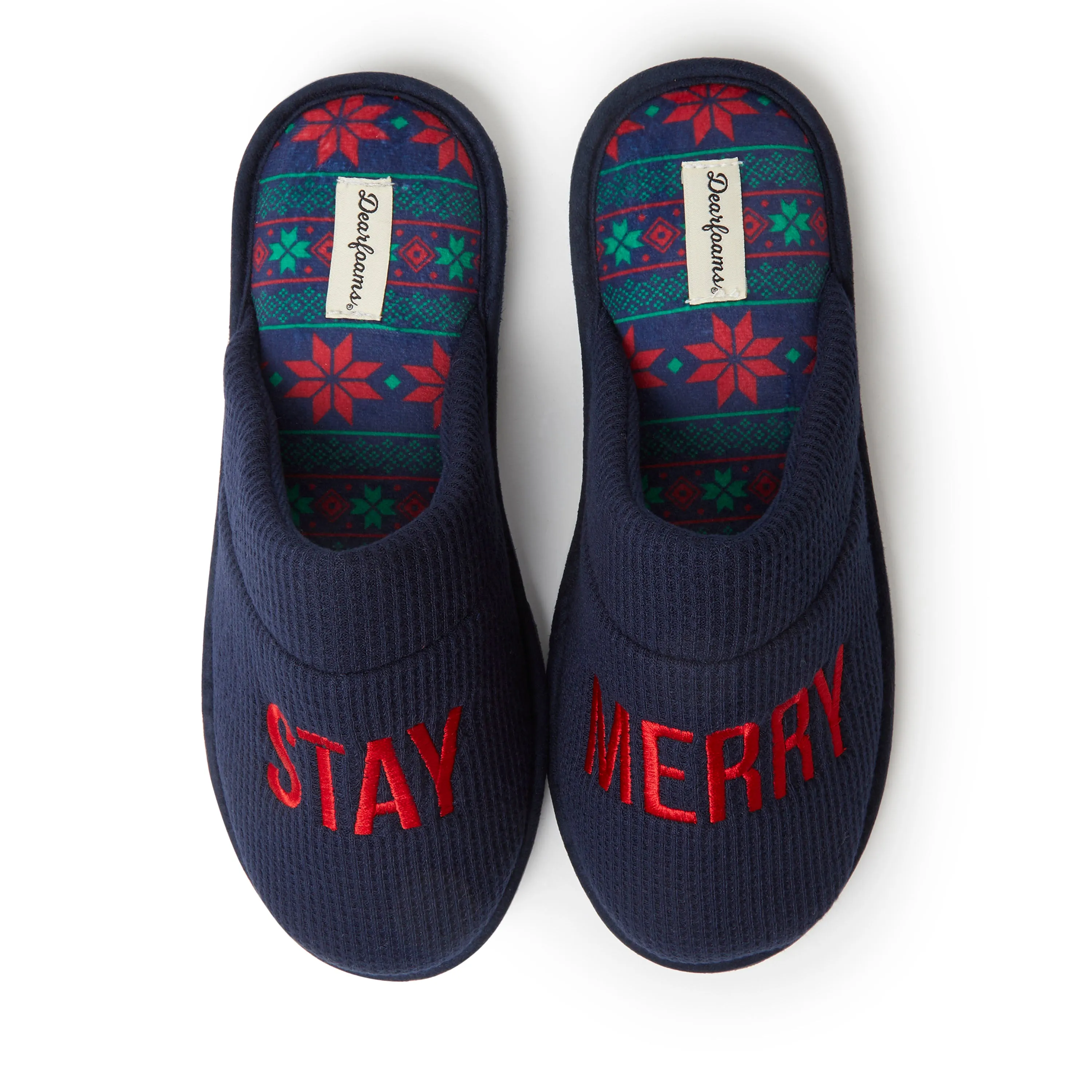 Dearfoams Mens Tyler Holiday Scuff