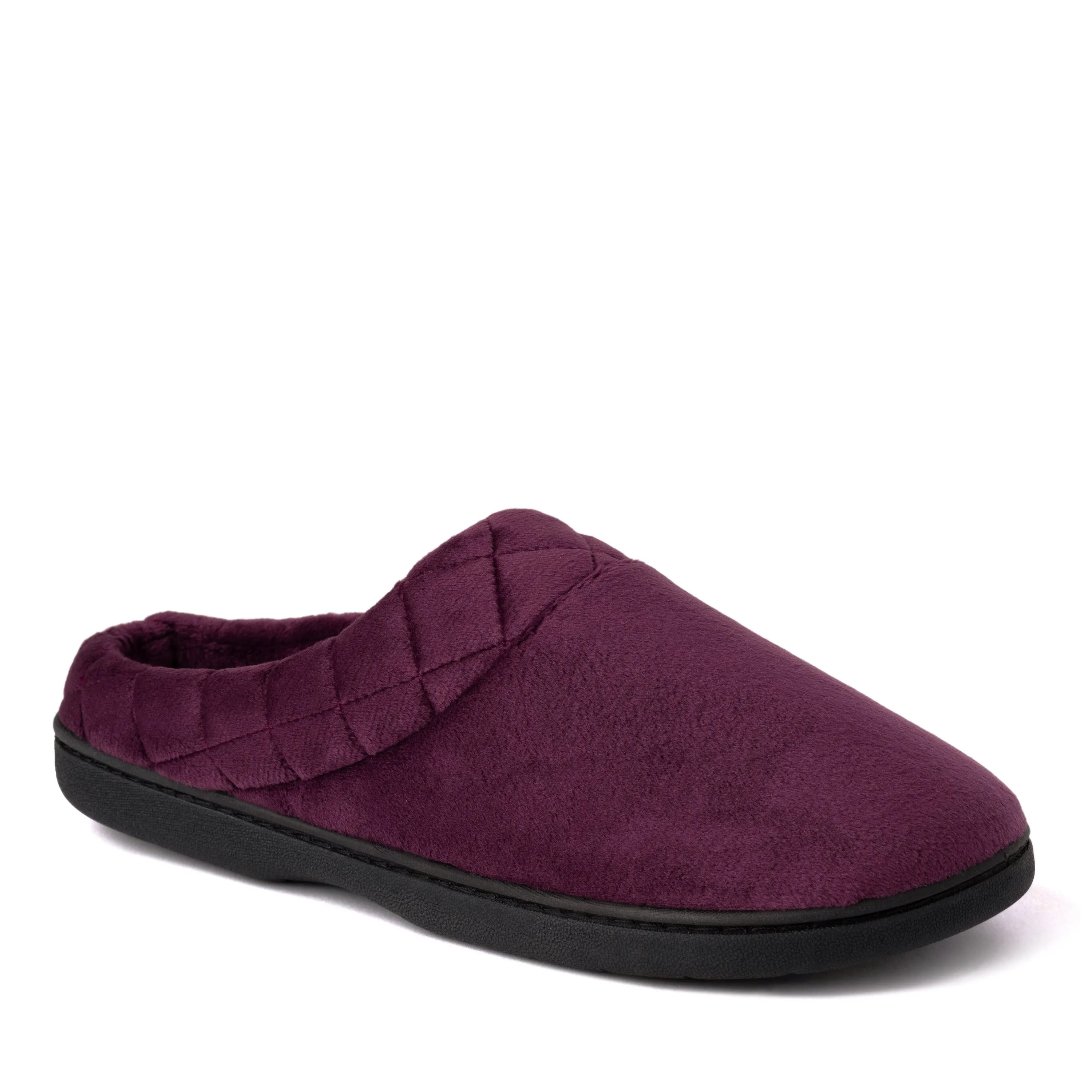 Dearfoams Women's Darcy Quilted Cuff Velour Clog Slipper