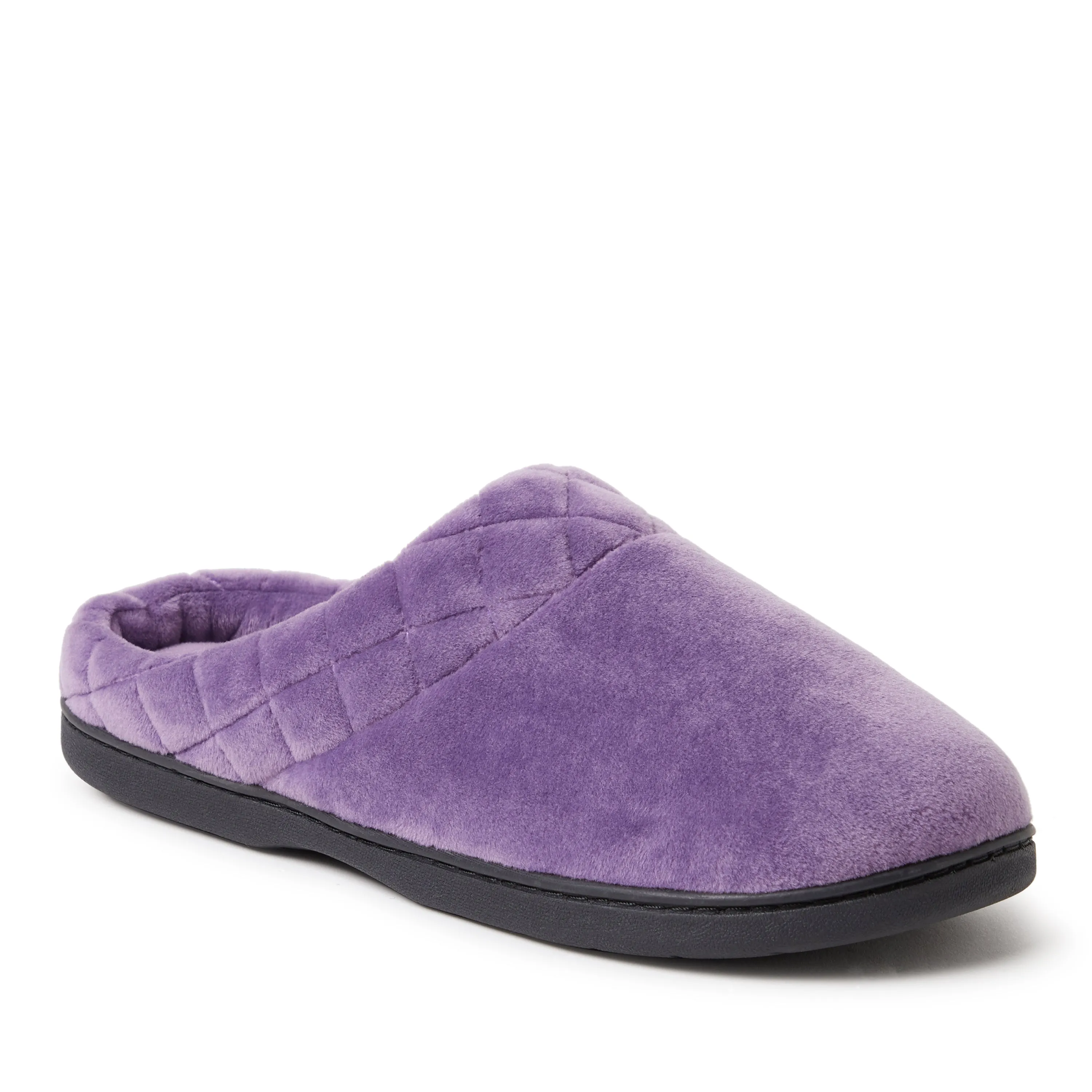 Dearfoams Women's Darcy Quilted Cuff Velour Clog Slipper