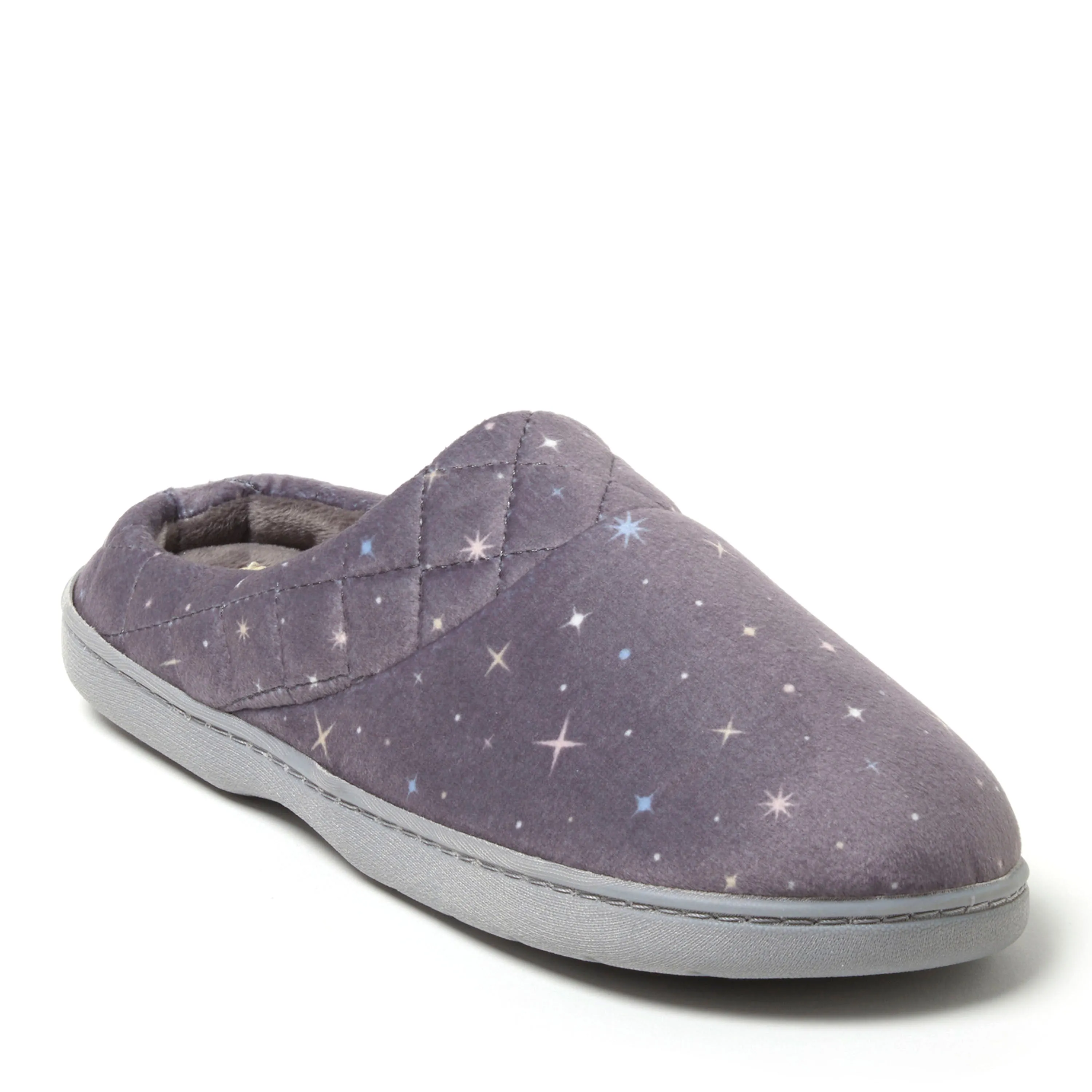 Dearfoams Women's Darcy Quilted Cuff Velour Clog Slipper