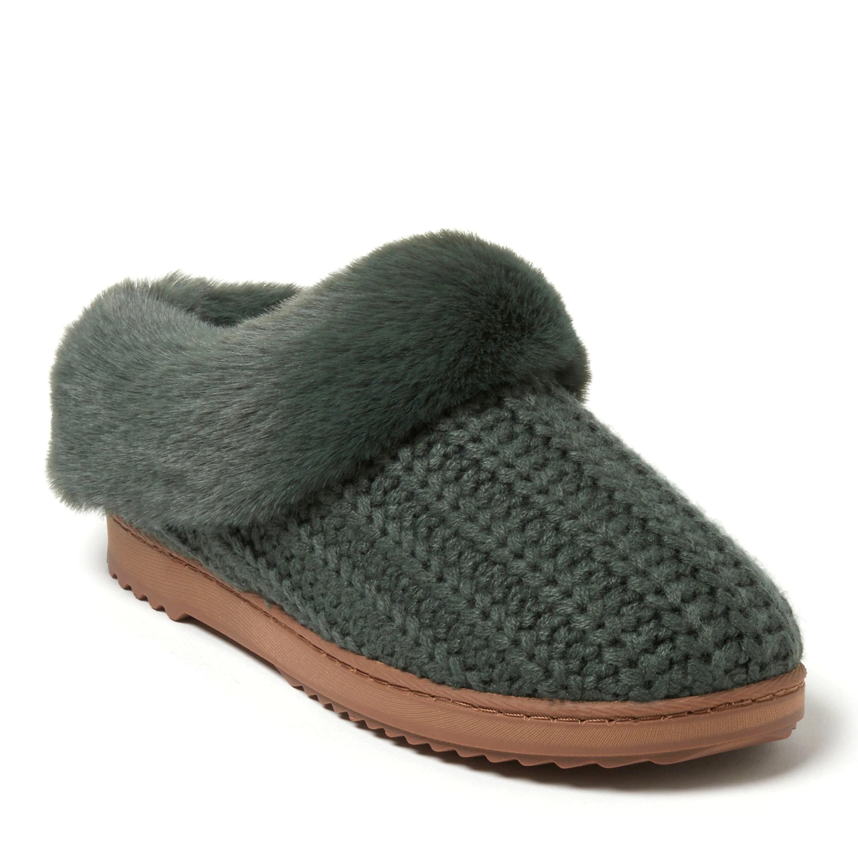 Dearfoams Women's Hannah Festive Knit Clog Slipper