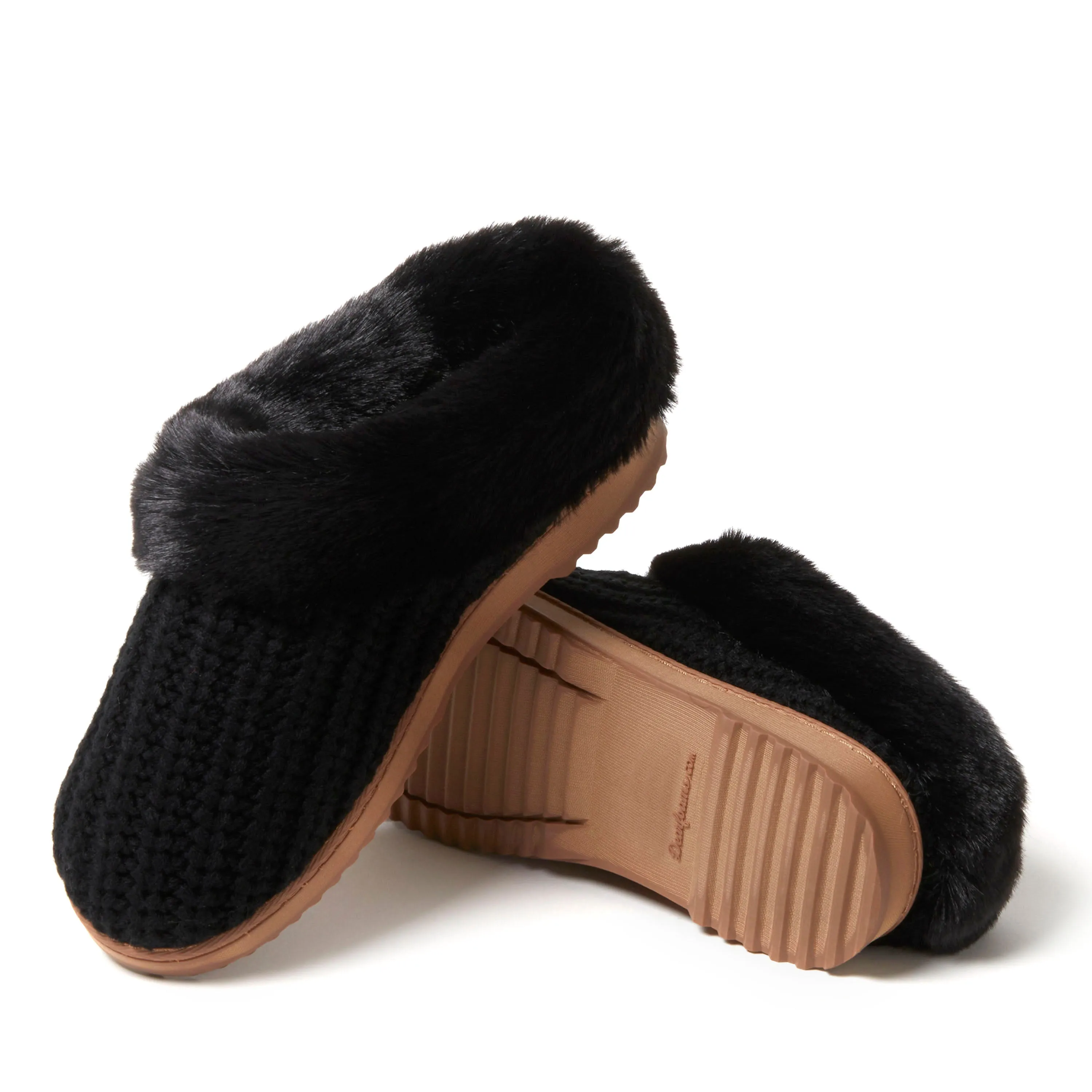 Dearfoams Women's Hannah Festive Knit Clog Slipper
