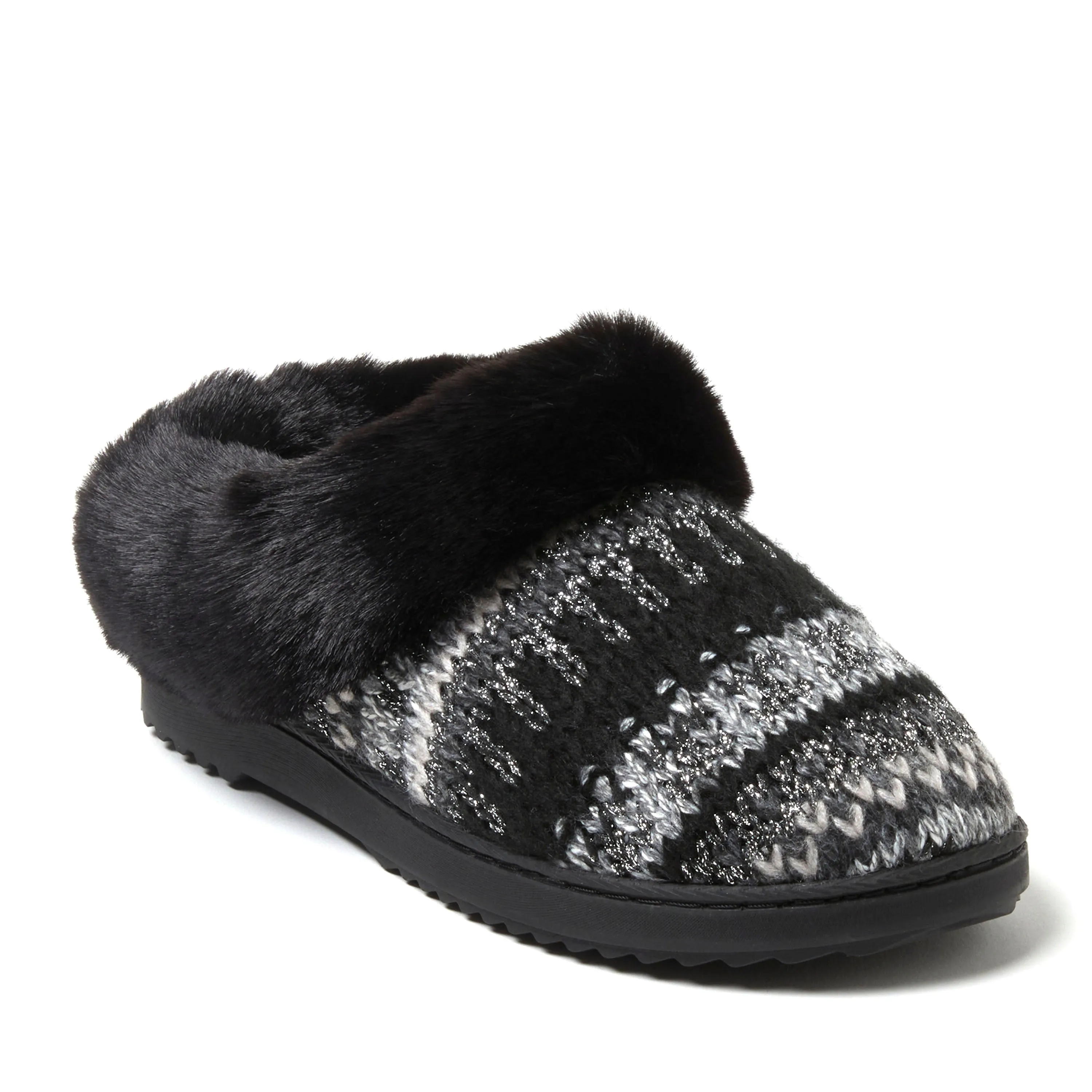Dearfoams Women's Hannah Festive Knit Clog Slipper