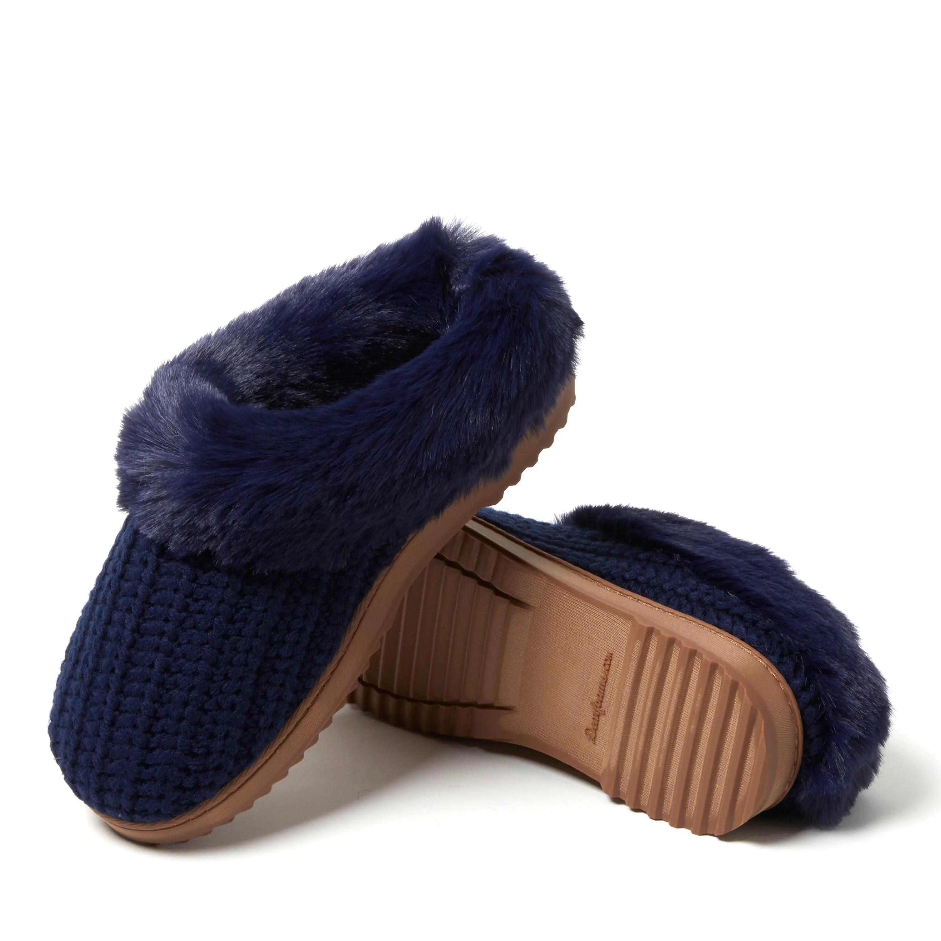 Dearfoams Women's Hannah Festive Knit Clog Slipper