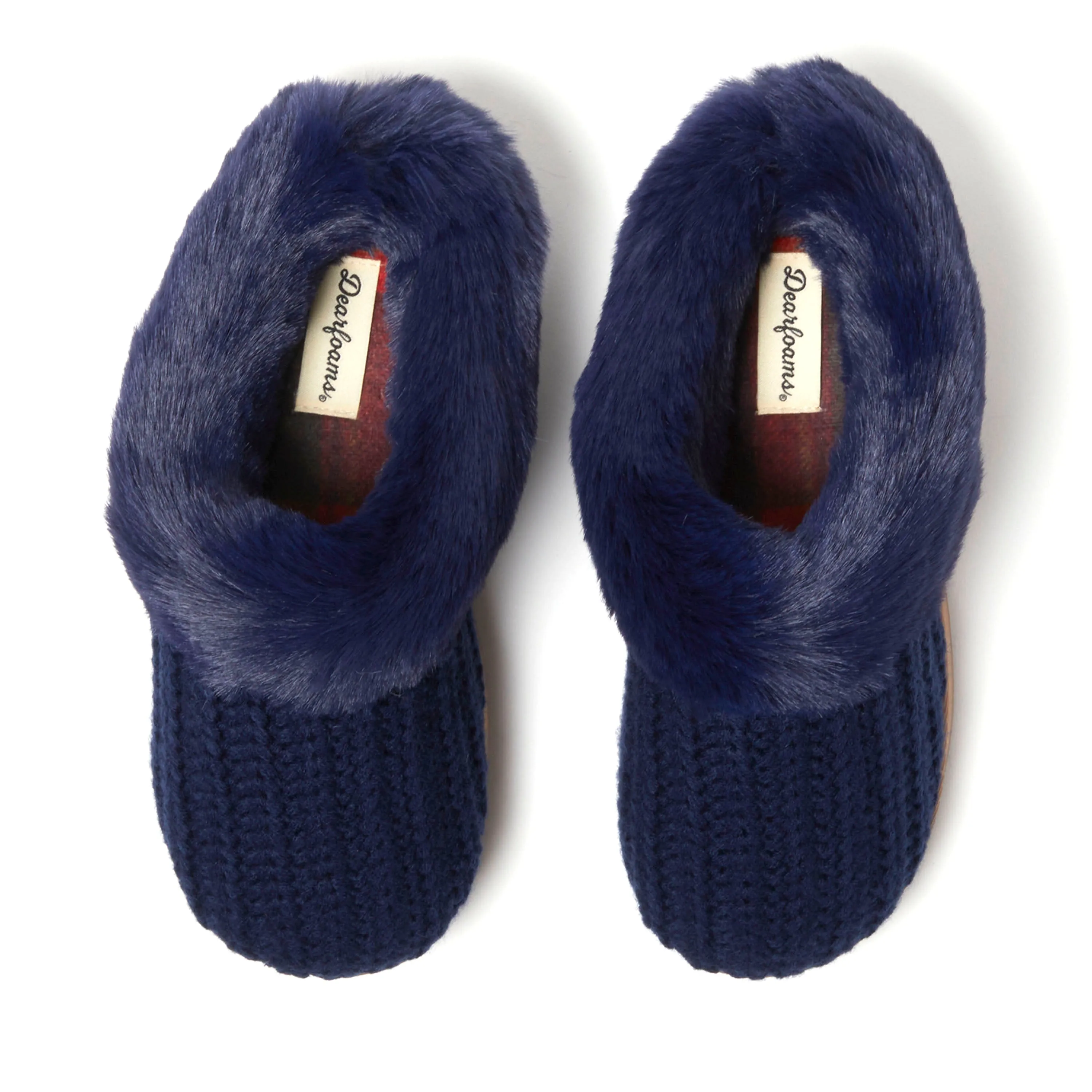 Dearfoams Women's Hannah Festive Knit Clog Slipper