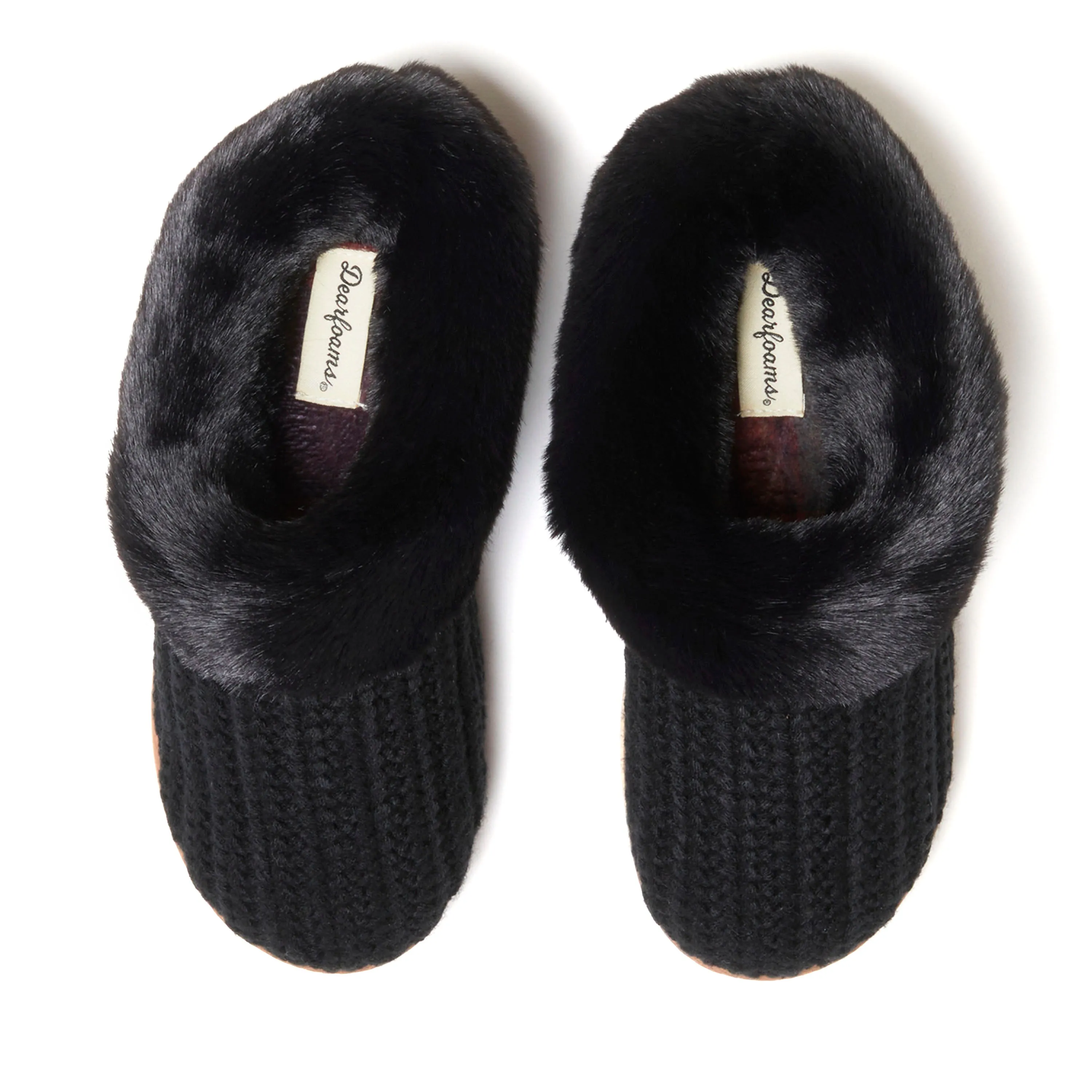 Dearfoams Women's Hannah Festive Knit Clog Slipper