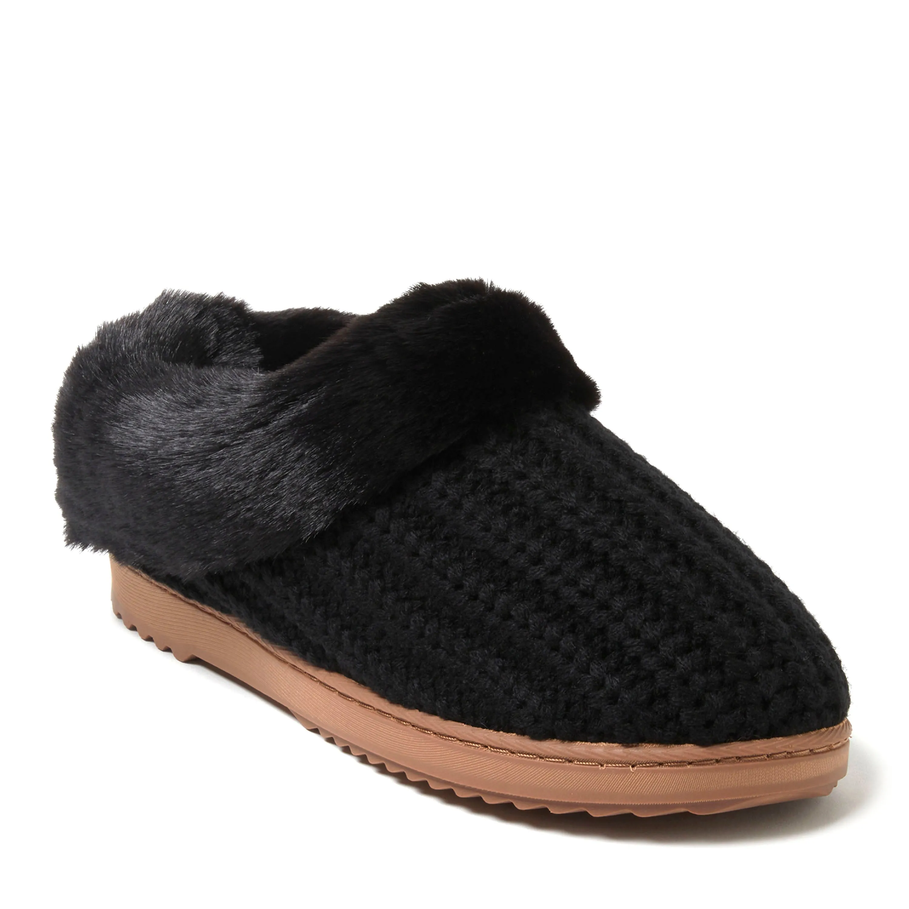 Dearfoams Women's Hannah Festive Knit Clog Slipper