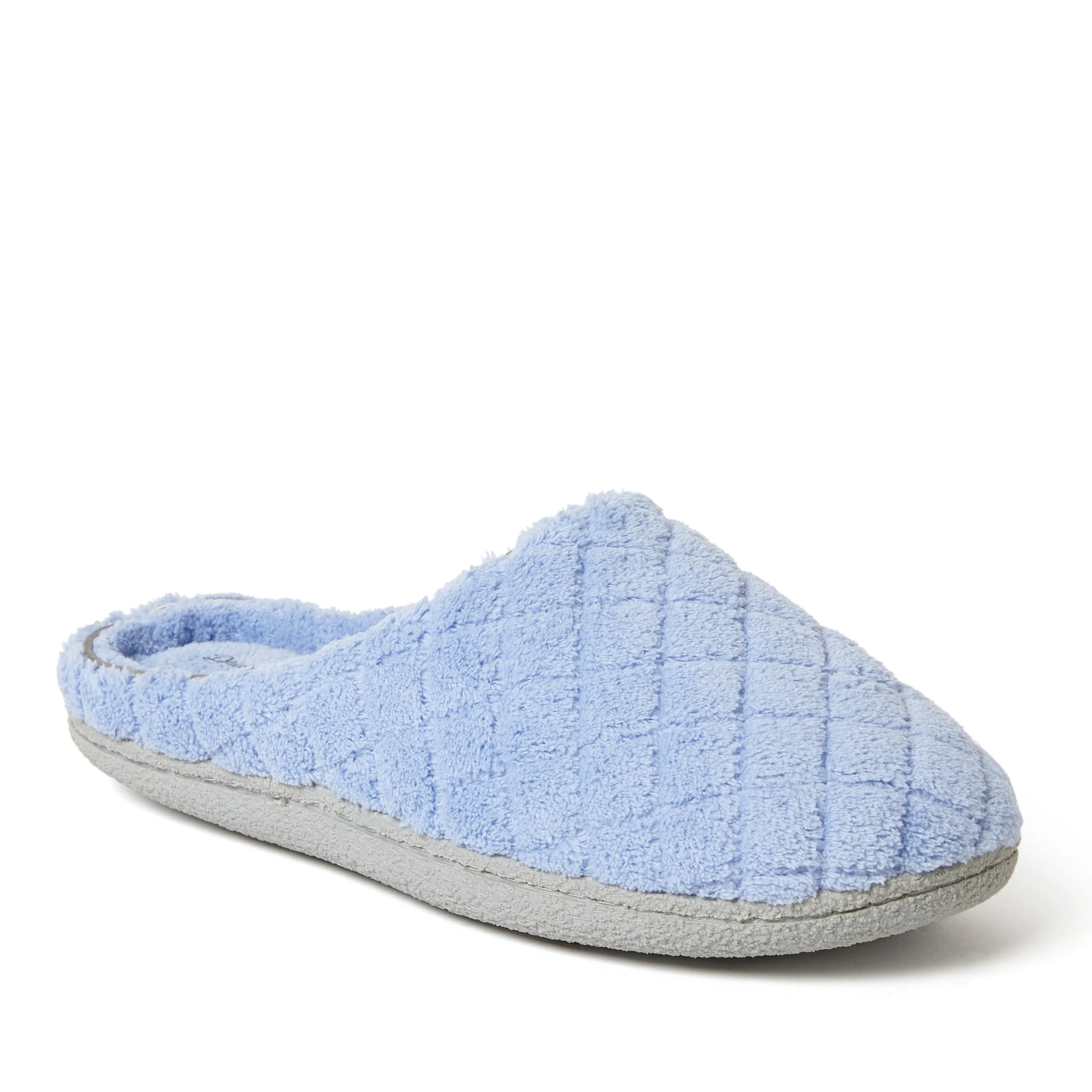 Dearfoams Womens Leslie Quilted Microfiber Terry Memory Foam Clog Slipper