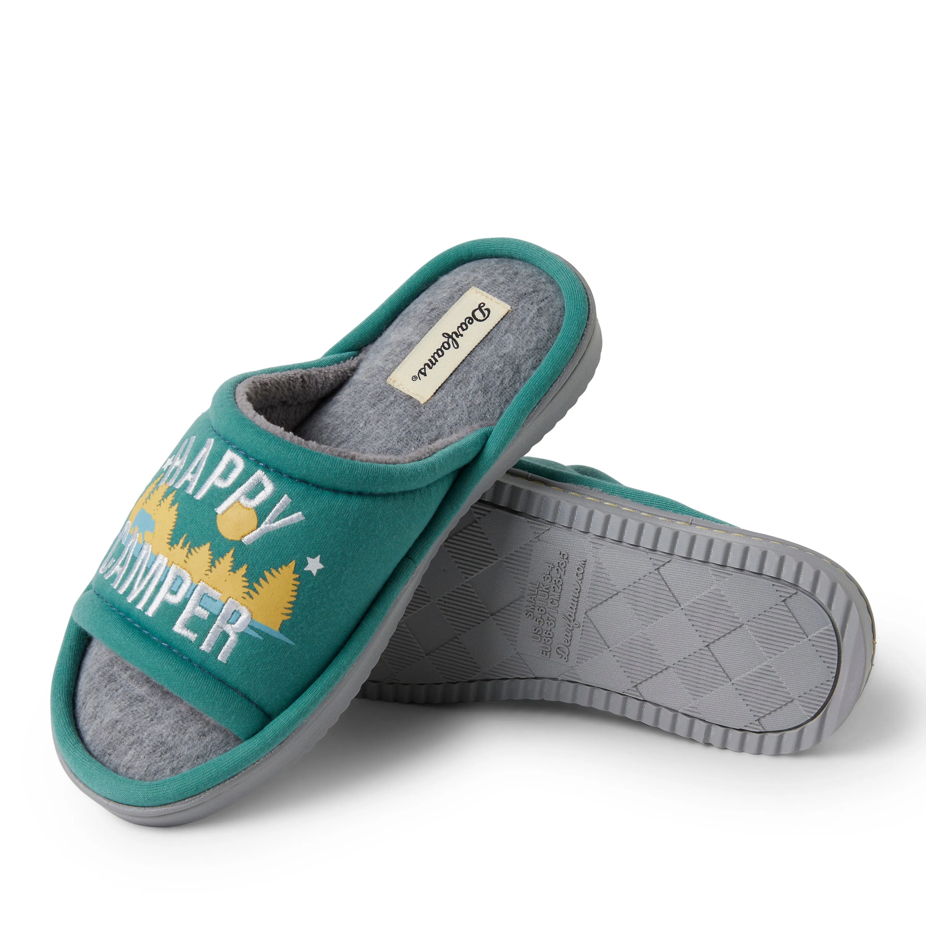 Dearfoams Womens Women’s Lennox Sweatshirt Camp Slide Slipper