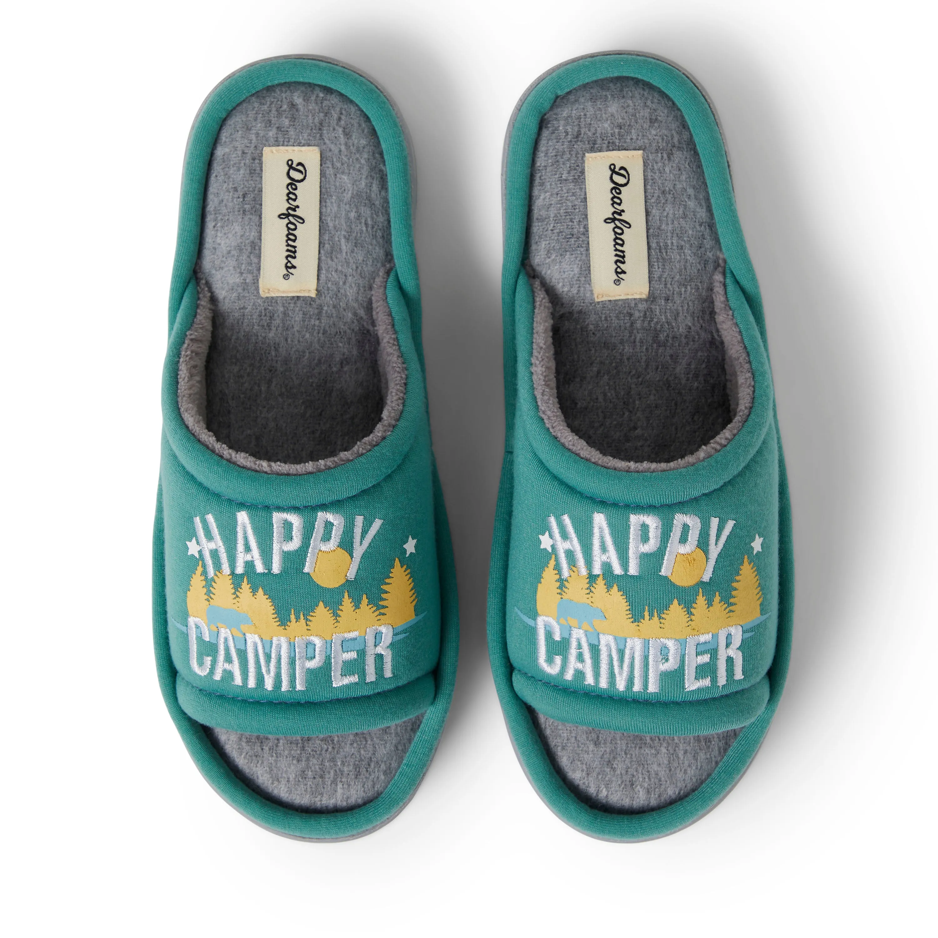 Dearfoams Womens Women’s Lennox Sweatshirt Camp Slide Slipper