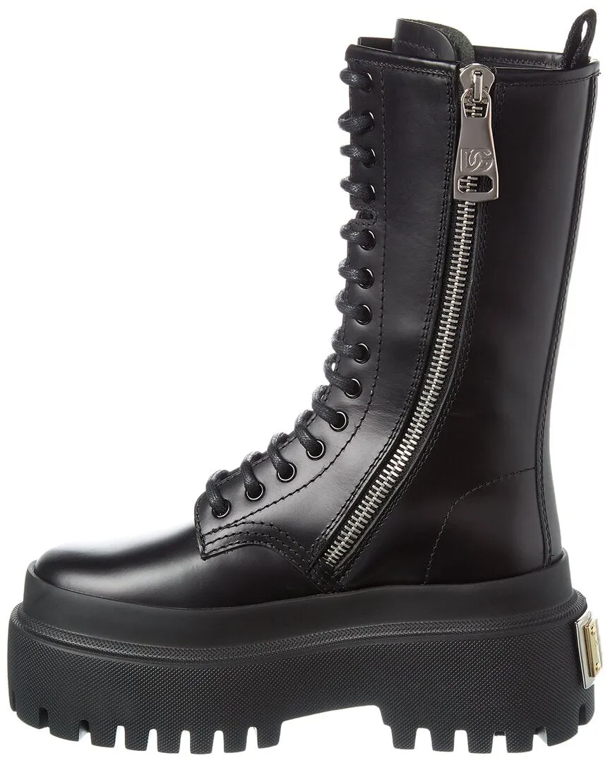 Dolce & Gabbana Leather Combat Boot
