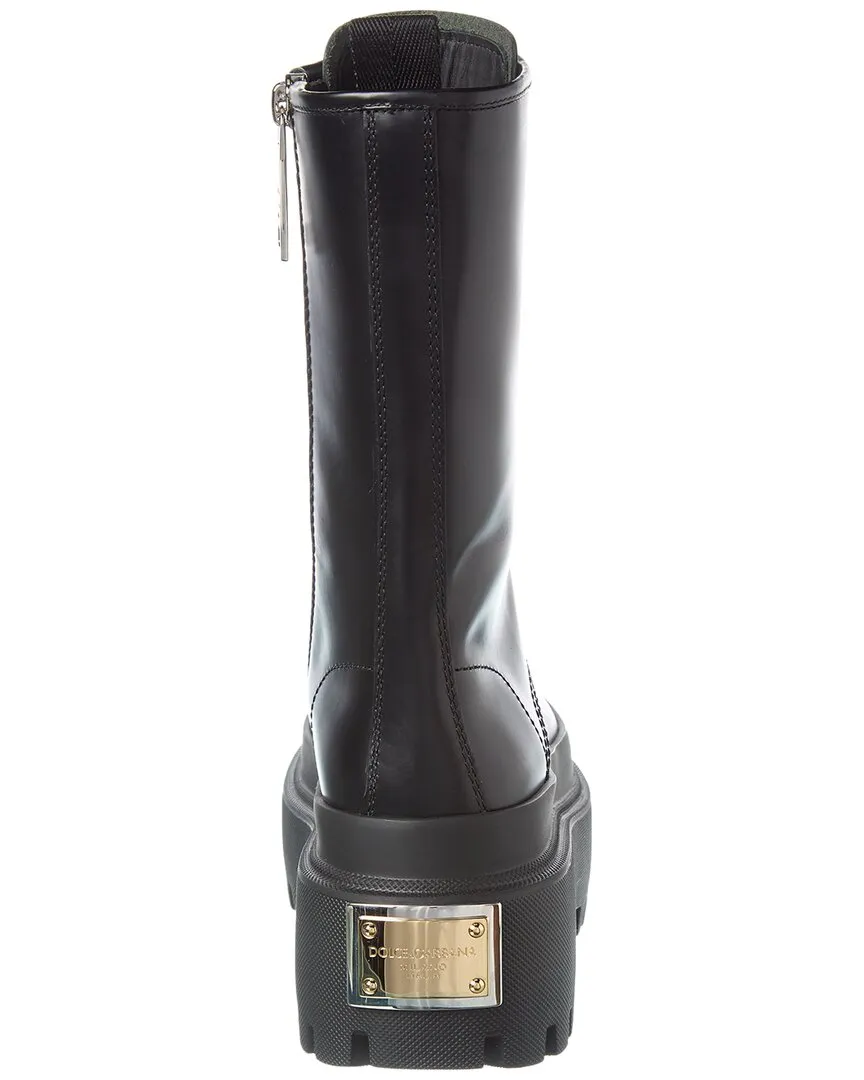 Dolce & Gabbana Leather Combat Boot