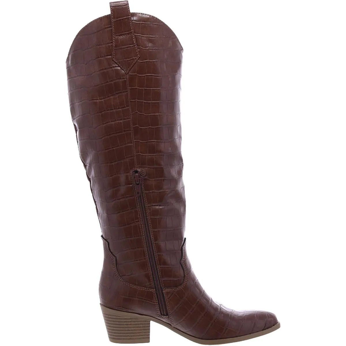 Dollyy Womens Embossed Man Made Cowboy, Western Boots