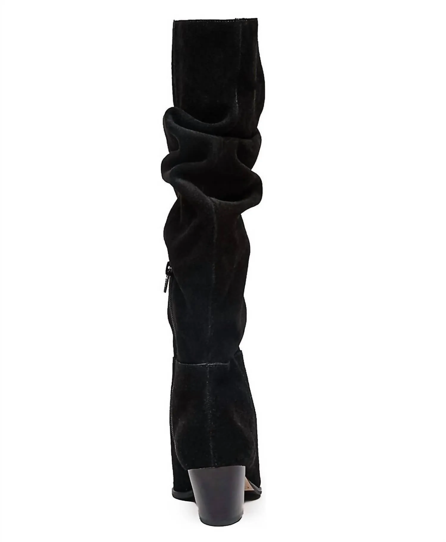 Fallyn Rusched Calf Boots In Black