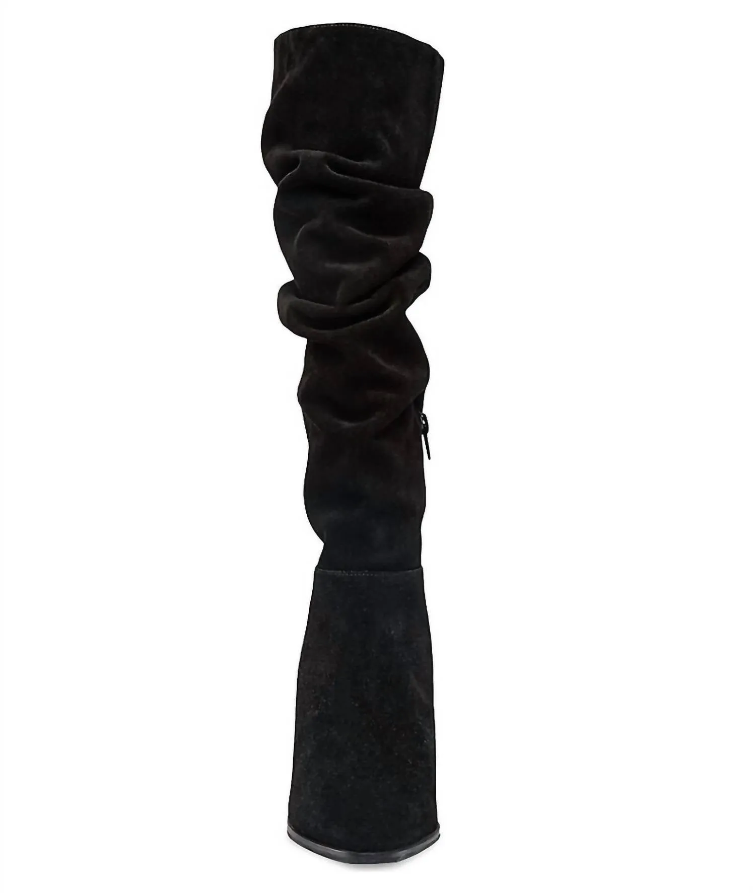 Fallyn Rusched Calf Boots In Black