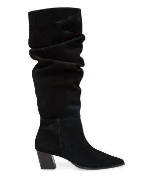 Fallyn Rusched Calf Boots In Black