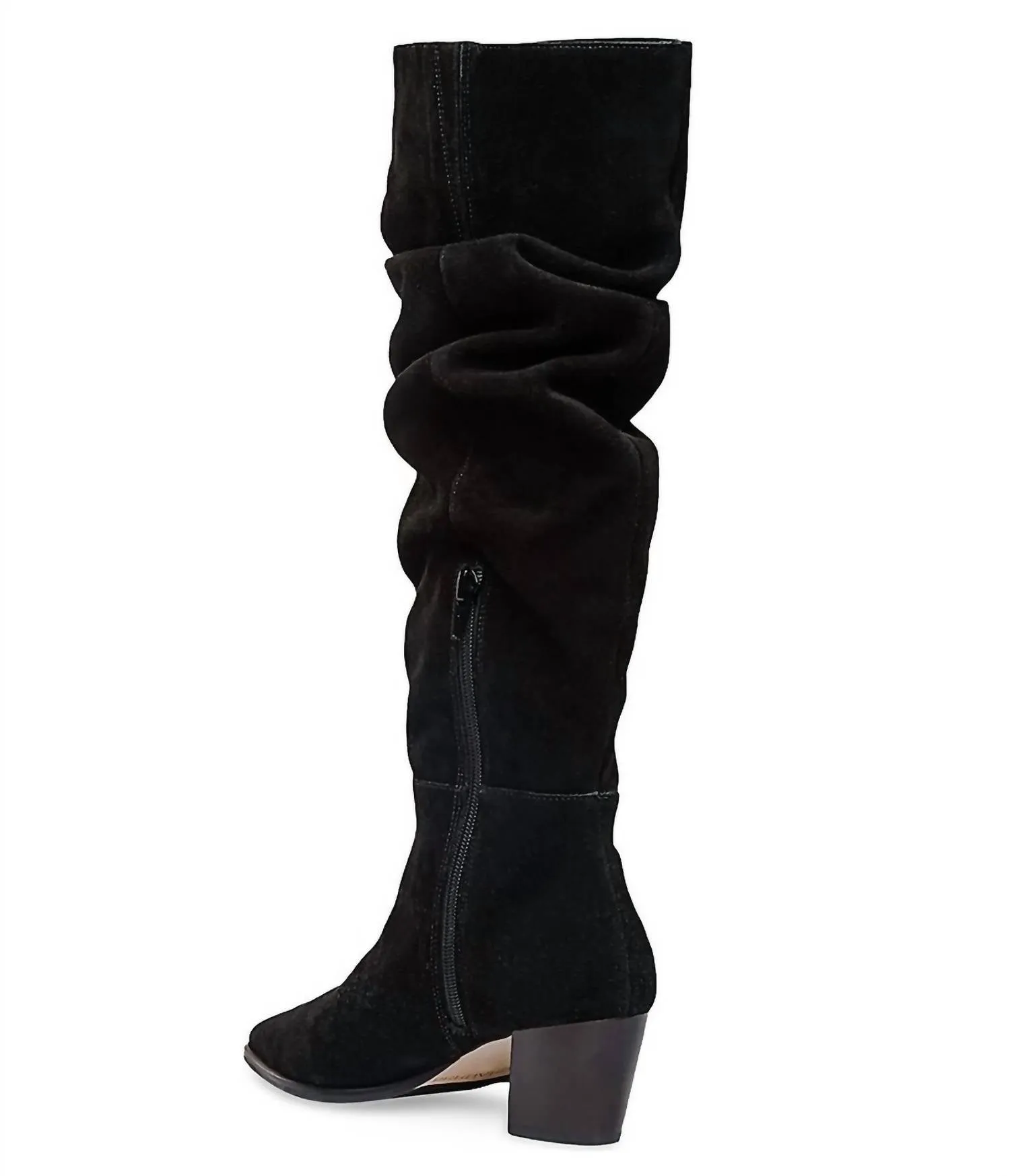 Fallyn Rusched Calf Boots In Black
