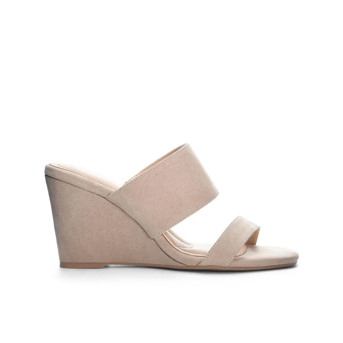 Fanciful Womens Shimmer Open Toe Wedge Sandals