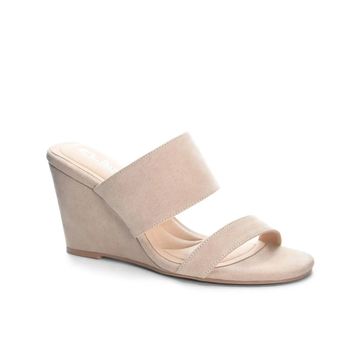 Fanciful Womens Shimmer Open Toe Wedge Sandals