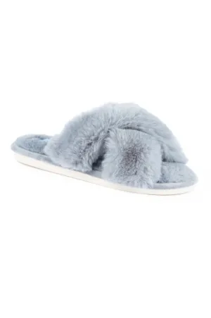 Faux Fur Slipper | GREY | LETICIA WW
