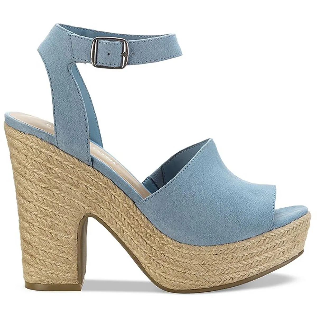Fey Womens Microsuede Block Heel Platform Sandals