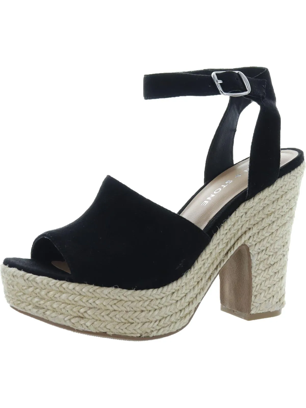 Fey Womens Microsuede Block Heel Platform Sandals