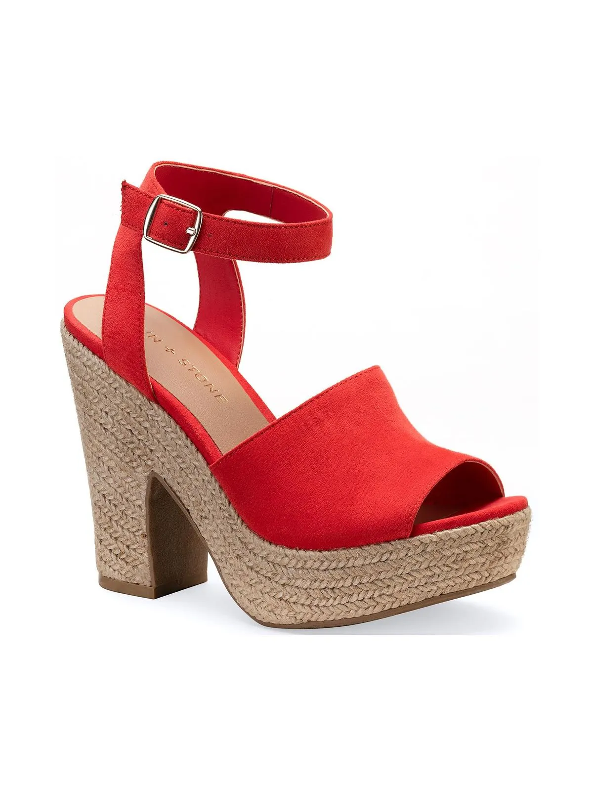 Fey Womens Microsuede Block Heel Platform Sandals