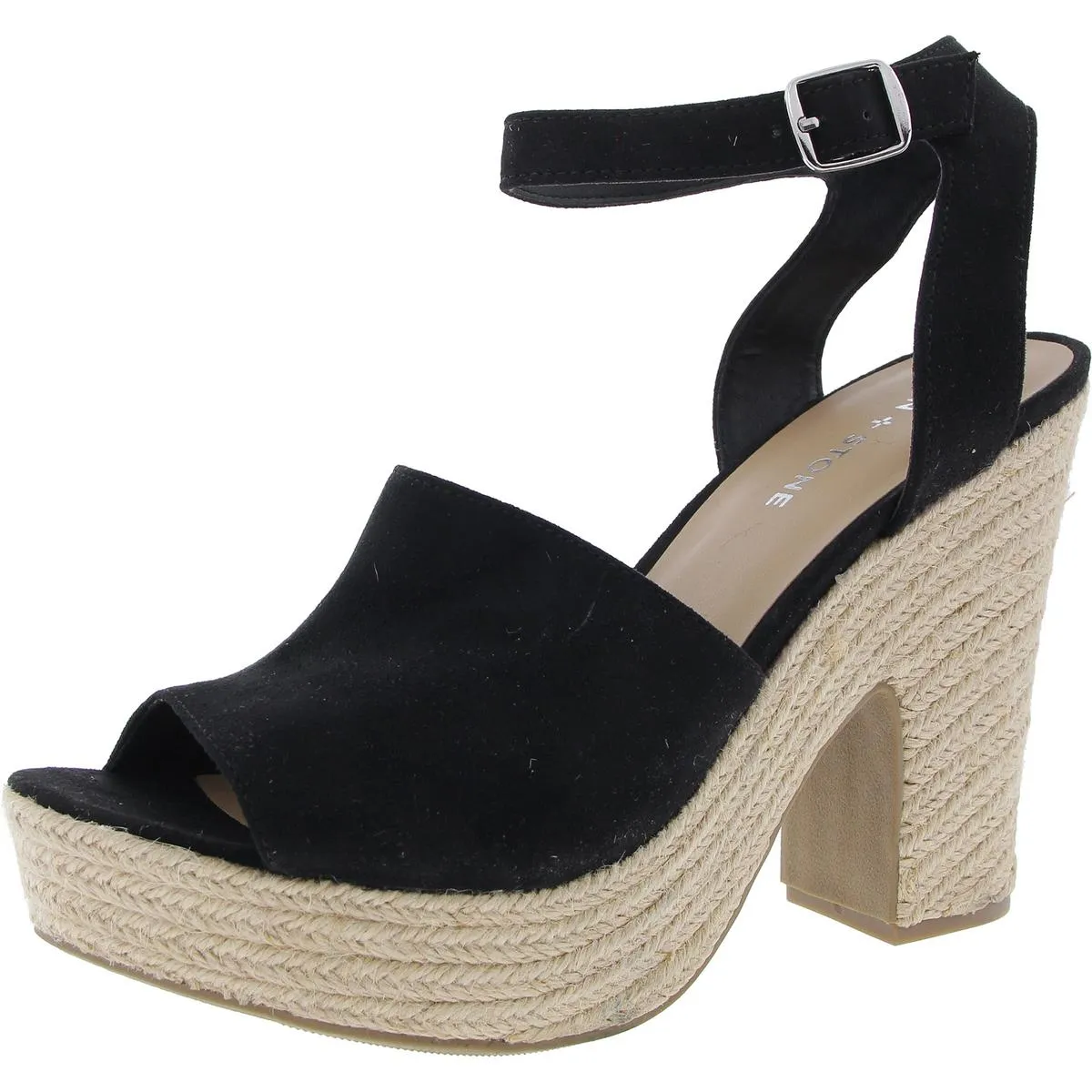 Fey Womens Microsuede Block Heel Platform Sandals