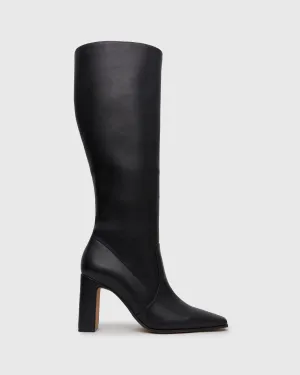 FRENCHIE Block Heeled Knee Boots