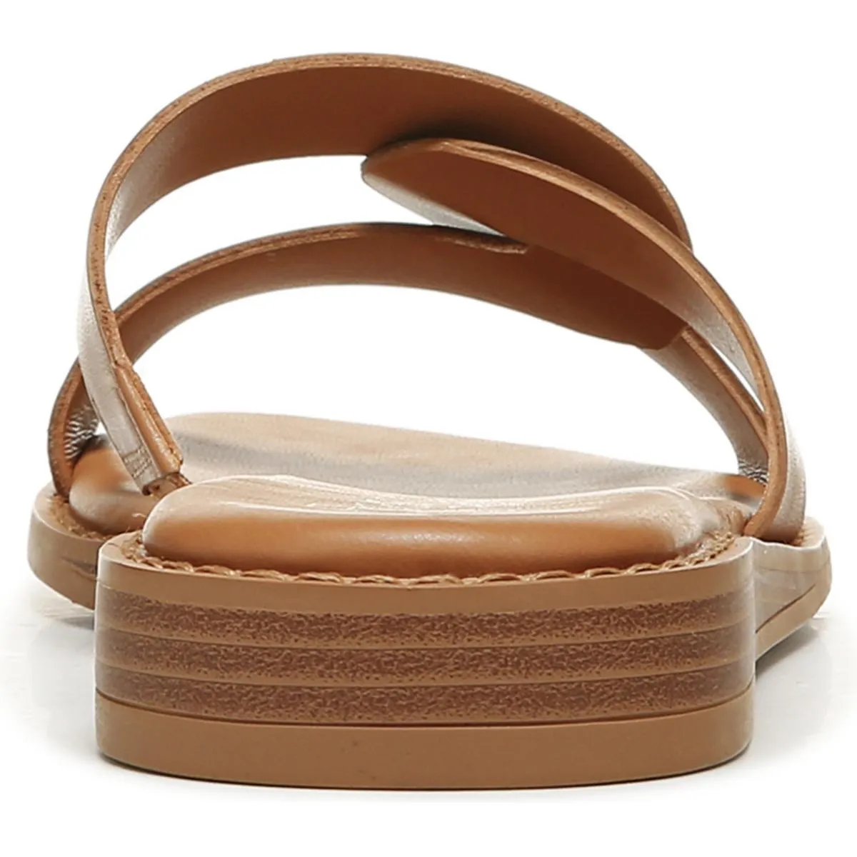 Geras Womens Leather Open Toe Slide Sandals