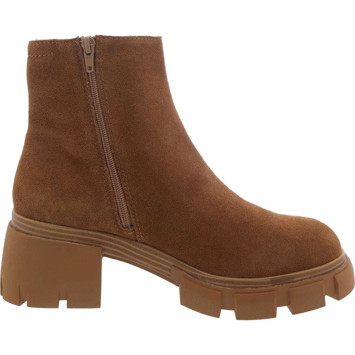 Halt Womens Suede Block Heel Ankle Boots