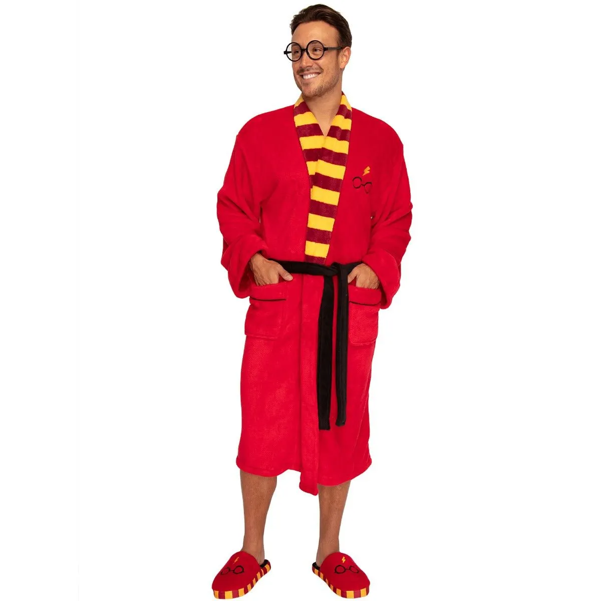 Harry Potter Classic Symbols Bathrobe with Matching Slippers