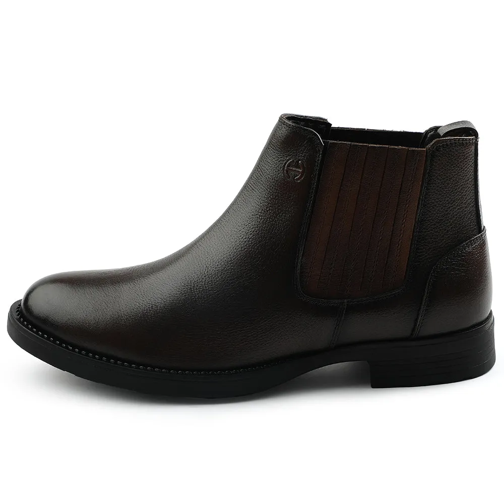 Healers Dark Brown Casual Non Lacing Chelsea Boots For Mens J757-01 By Liberty