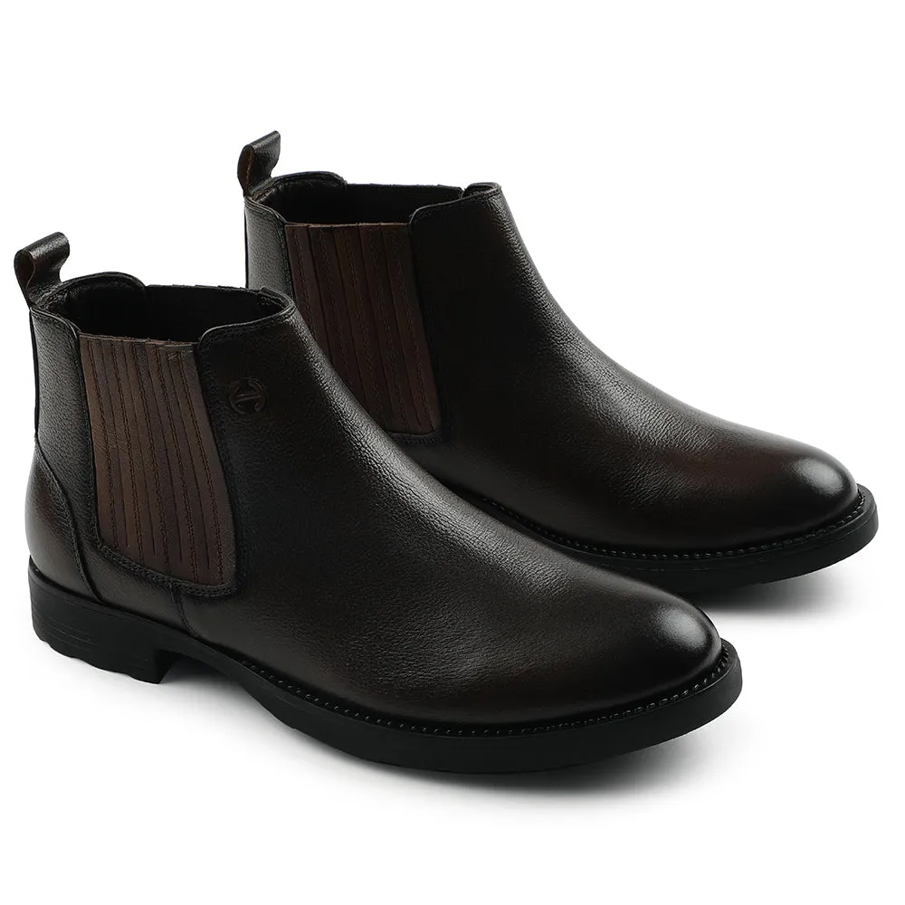 Healers Dark Brown Casual Non Lacing Chelsea Boots For Mens J757-01 By Liberty