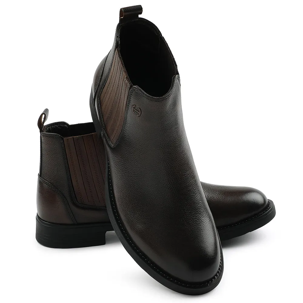 Healers Dark Brown Casual Non Lacing Chelsea Boots For Mens J757-01 By Liberty