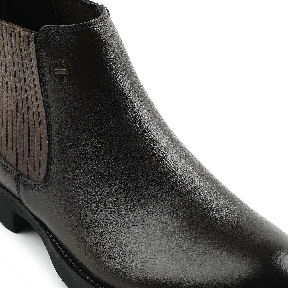 Healers Dark Brown Casual Non Lacing Chelsea Boots For Mens J757-01 By Liberty