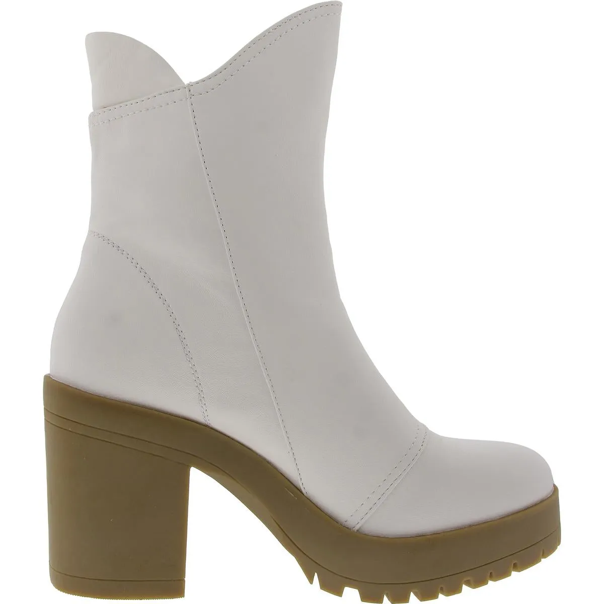 Jaquie Womens Faux Leather Pull On Mid-Calf Boots