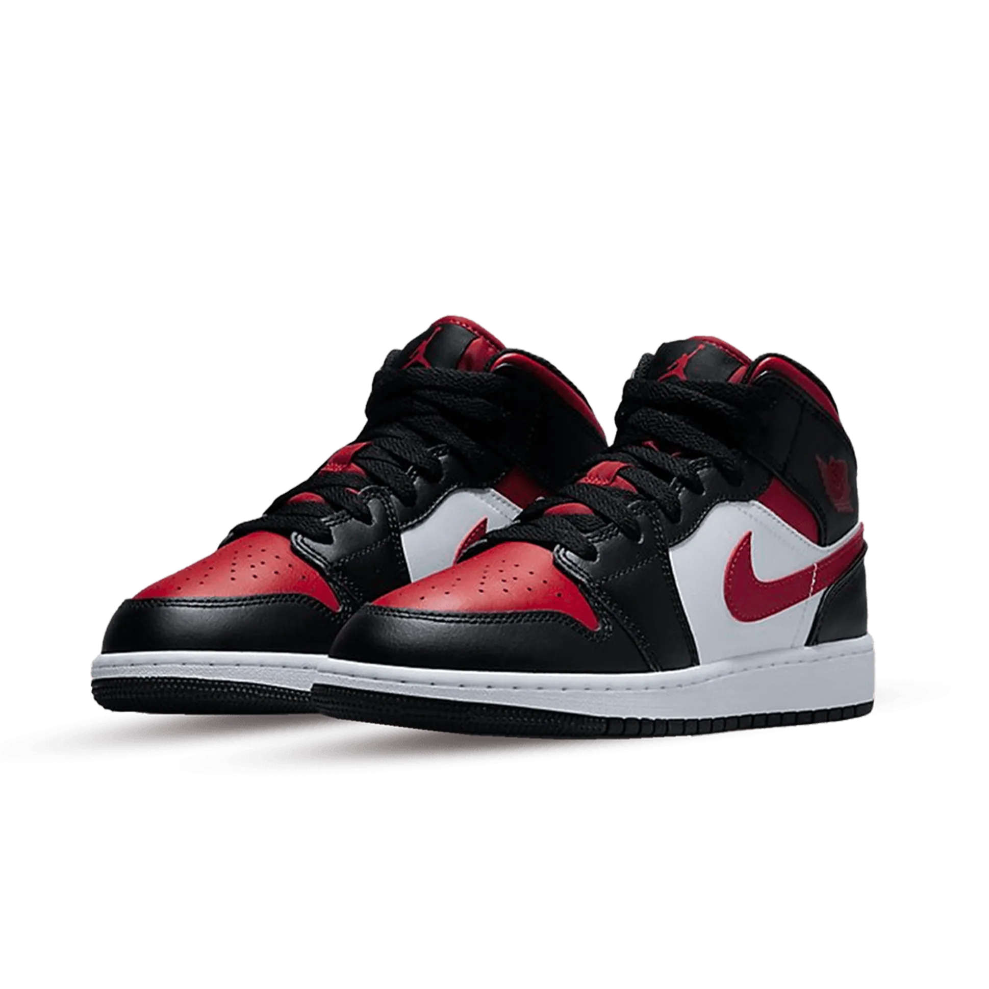 Jordan 1 Mid Black Fire Red (GS)