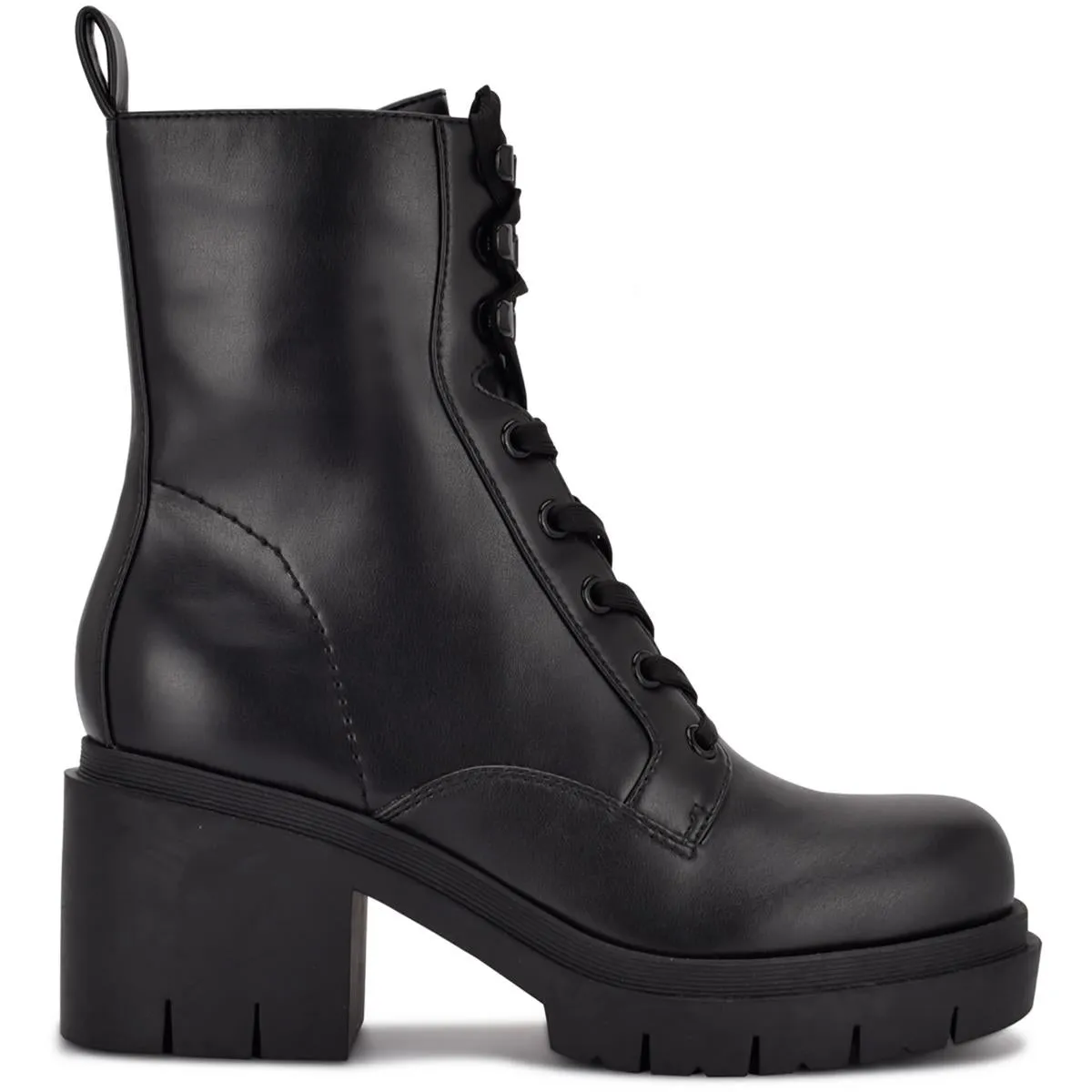 Juna Womens Zipper Mid-Calf Combat & Lace-up Boots