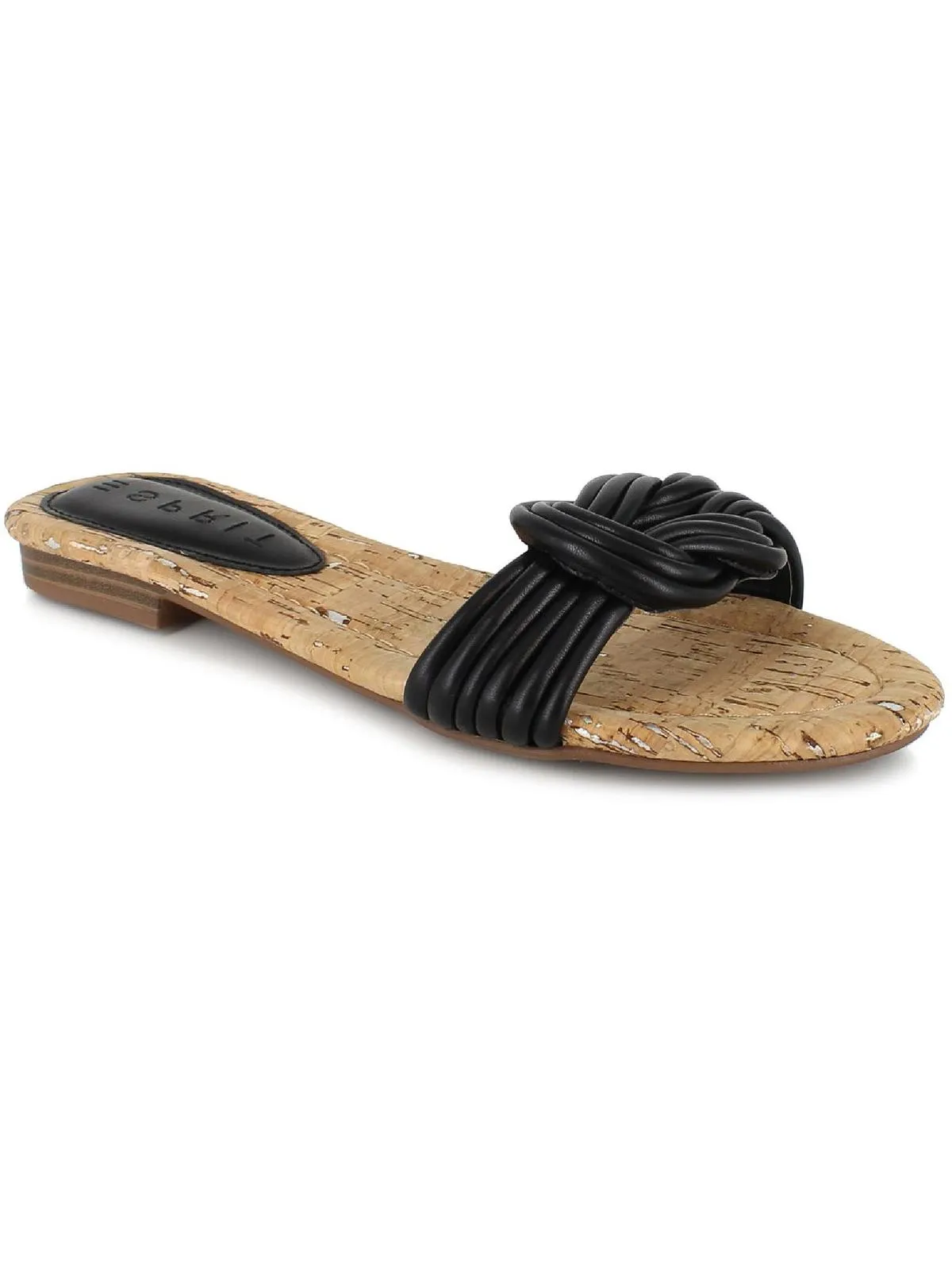 Katelyn Womens Faux Leather Flip Flop Flat Sandals